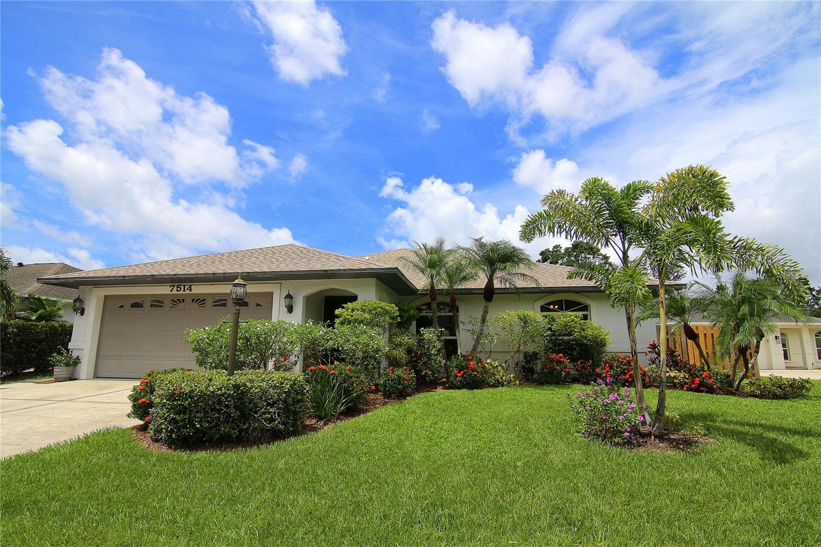 Save thousands of dollars every year on electric bills with an included Solar System, move-in ready, 4-Bedroom, 2-Bath, Pool-Home, nestled perfectly just North of University Parkway in the quiet cul-de-sac neighborhood of Forest Pines. Conveniently located to restaurants and shopping, including UTC, and it's also near the IMG Academy school. Glass Sliders to the Pool from the master bedroom, dining room, and a large bonus 4th bedroom that can be used for a home office or activity room. The backyard is private, with foliage and a small pond, as well as a large lanai with a Spa. The saltwater pool is heated and has removable pool safety fencing. Custom hurricane covers for all windows and sliders, as well as bracing for the garage door. Recent updates over the last eight years include the roof, water heater, pool heat pump, variable-speed pool pump, solar panels, and updates to the bedroom closets. Make your appointment today for a private showing.