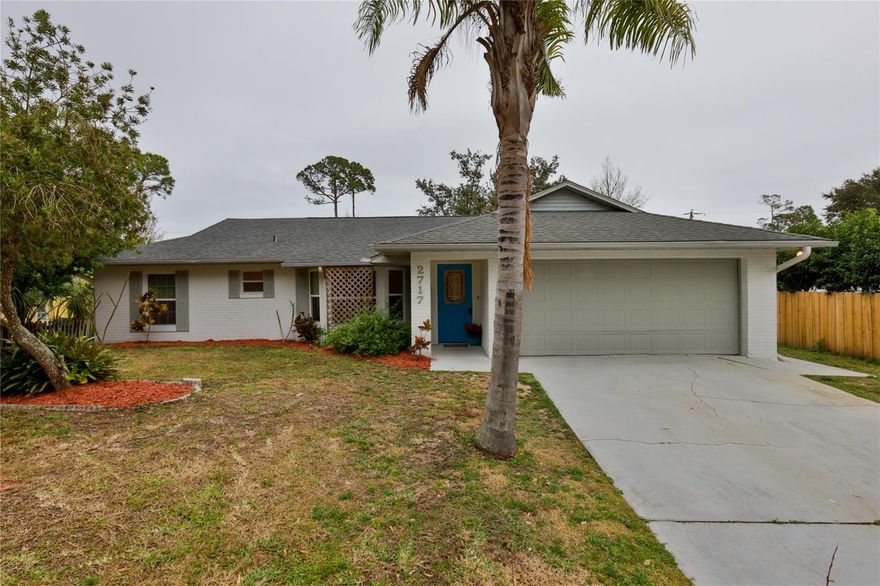 3 bedroom/2 bath split plan home with a 2 car garage in FLORIDA SHORES is a MUST SEE! Open floor plan. Living area has NEW bay windows that overlooks the spacious front yard. NEW interior paint. NEW AC and Water Heater installed in 2020. Screened Florida room. Large fenced in back yard has plenty of room for storage or backyard entertaining. Home has an elevated lot and is located close to the new Whistle Stop Park offering Splash Station for the kids to keep cool, ball fields, basketball and racquetball courts, skateboard court and lots of recreational facilities for the entire family. Also close to the Indian River, 1-95, dining, shopping, and 10 minutes from the beach. All measurements are intended to be accurate but are approximate and not guaranteed. ;Water: City