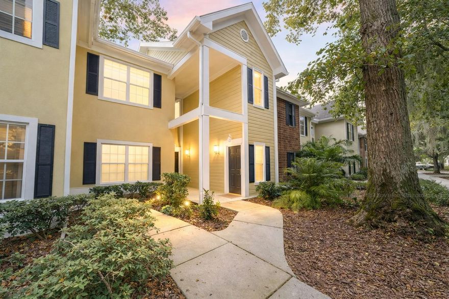One or more photo(s) has been virtually staged. Start your mornings overlooking a wide stretch of green space and a quiet rock waterfall from your private, covered balcony—this 2nd-floor condo in The Links at Haile Plantation gives you that view every day.

Vaulted ceilings open up the main living area, creating a bright, connected space between the kitchen, dining, and living room. The layout includes 3 bedrooms plus a flexible nook that works well for a desk, reading corner, or extra storage. The kitchen features newer stainless steel appliances, and the washer and dryer stay.

This is easy living. The association handles exterior maintenance, and you have access to the community pool and fitness center.
Located within Haile Plantation, you’re about 1 mile to Haile Village Center with its shops, restaurants, and Saturday farmers market. The University of Florida and UF Health Shands are approximately 9 miles (20-25 minutes), and North Florida Regional is about 6.5 miles (15 minutes).

Clean, functional, and in one of Gainesville’s most established neighborhoods—this is a smart, low-maintenance option in a location that continues to hold its value.