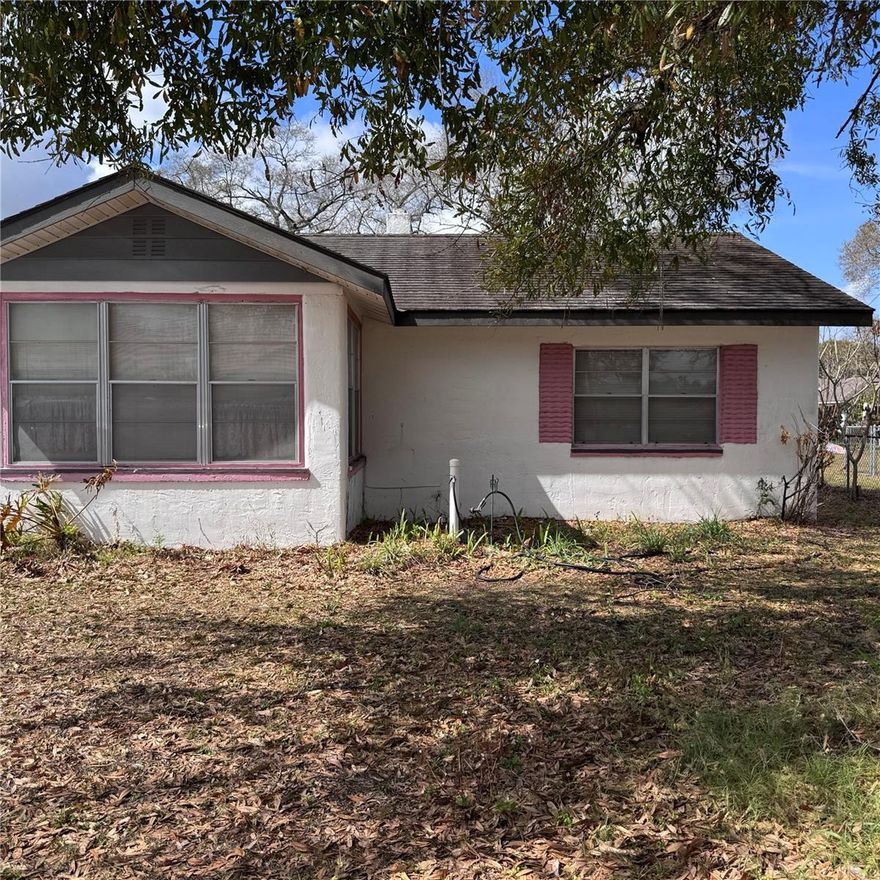 FIXER-UPPER OR INVESTORS.  Priced accordingly.  2 Bedroom 1 bath-  Excellent for rental property.  Attached carport and large back yard.  NO HOA! Located close to schools, churches, and shopping. Cash offers only with buyer paying title insurance and doc stamps.