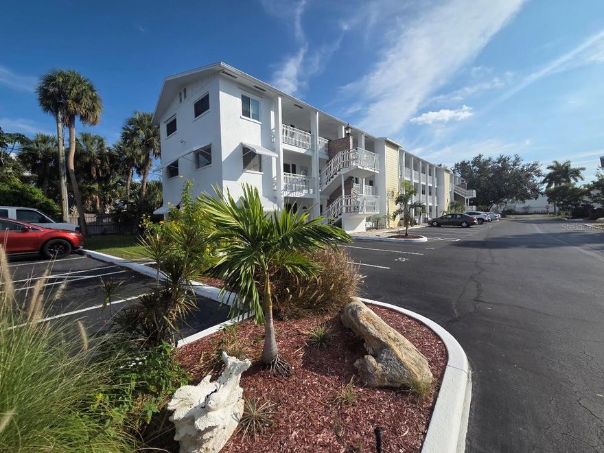 The current owner refers to this condo as his escape hatch and his decompression chamber.  

2/1 bath second floor corner condo has a Newly replaced full size central A/C ($7,500) and rarely available end condo that has 2 Entry doors!
Active, 55+ community, centrally located, heated pool, clubhouse, coin laundry with many machines, shuffleboard . Close to shops , library, public transportation/bus stop, restaurants, banks... and about 15 minutes with a short ride to the beaches, elevator in center of building.
Why rent when you can have your own get away....
Low fees ...and no assessments.
Short drive to St Petersburg, Sarasota and everything you could possibly need.