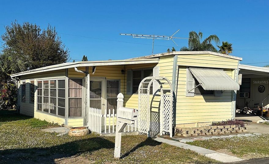 Hurry to See this great deal for a 2 bedroom, 1 bath, inviting Florida Home, with 9x15 Florida Room to enjoy! Includes Covered Parking for 1 or 2 cars, relaxing open patio area, plus a convenient storage shed!  This 55+, Resident Owned Lovely Community is right across the street to the Largo Mall, with Restaurants & Movie Theatres. Only minutes to the Beaches, Golf Courses, Airports, VA Medical, Parks, and all you would want! The Insulated Membrane Roof Over was installed March '22,  insulated Vinyl Siding, and includes plenty of furnishings to move right in, and make it your own "Resort Inspired Haven". Your low $192. mo. maint. fee. covers your water, sewer, garbage, and yard cutting. Do not wait to see! Cash only! Asking $43,500., includes the Share!