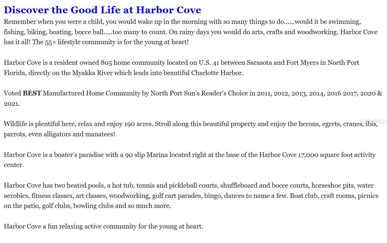 HARBOR COVE - Residential