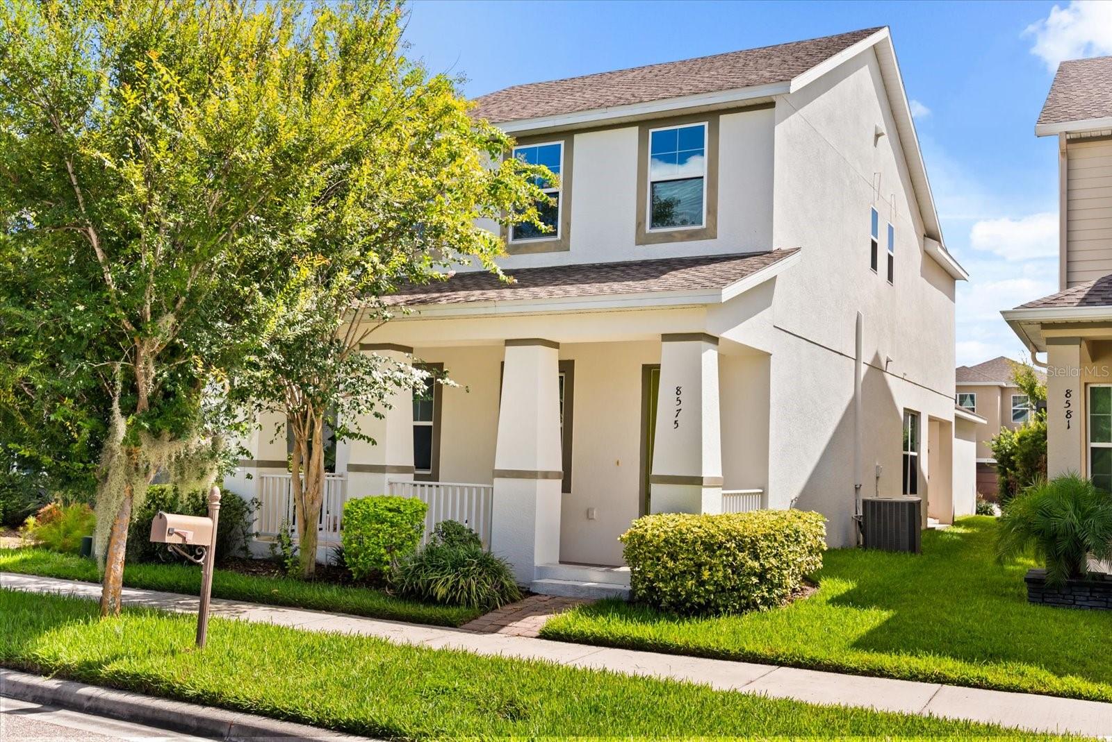 This beautiful 3 bedroom, 2.5 bath home is nestled in the highly desirable Windermere Trails community. Enjoy the magic of theme parks just minutes away from Disney World with a direct view of the fireworks from your front porch! With over 2,000 SqFt, this home boasts an open floor plan that offers an upgraded kitchen, a large dining space, a spacious family room, and an upstairs loft. The kitchen is equipped with ample cabinets, quartz countertops, tile backsplash, and stainless steel appliances. The primary bedroom features a walk-in closet and an en suite bathroom with a dual sink vanity and shower. The two remaining bedrooms share a hallway bathroom with a dual sink vanity and bathtub. The upstairs loft is perfect for a playroom, office, or cozy living area. A covered patio provides space for a small dining set, BBQ grill, or lounge area. Additional upgrades include a full size laundry room and a detached 2-car garage. The Windermere Trails community offers a plethora of amenities including a swimming pool, playground, picnic tables, and walking trails. Conveniently located near highly rated (A+) public schools, as well as a variety of parks, restaurants, and entertainment options. Submit your offer today!
