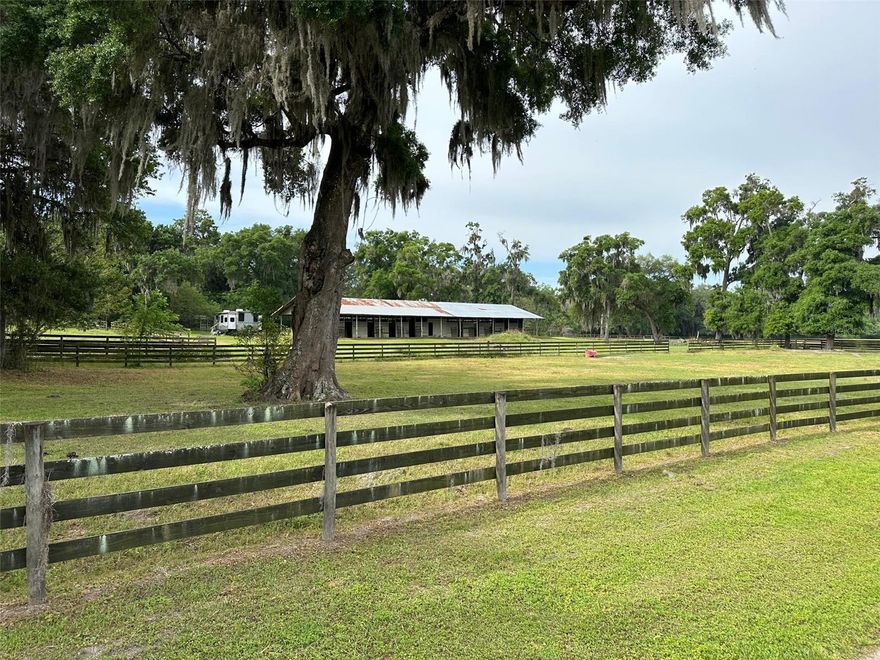 Amazing 104 acre breeding and training center, dotted with giant live oaks and beautiful rolling hills. Very secluded & private, this farm has all that a professional horse person needs. Short distance to downtown Ocala and only 8 miles to the famed World Equestrian Center. Currently used for Thoroughbred breeding & training, the farm has a large CB barn and two additional wood barns with a total of over 42 stalls. Paved interior roads and 4 board fencing over the entire property. 

The house sits on top of a hill overlooking horse pastures with 3 bedrooms, 2 bathrooms, and an in-ground pool. Short
distance to downtown Ocala and only 8-miles to the famed World Equestrian Center. Less than 12 miles to the Ocala Breeders’
Sales grounds and the Ocala International Airport. Schedule your showing today!