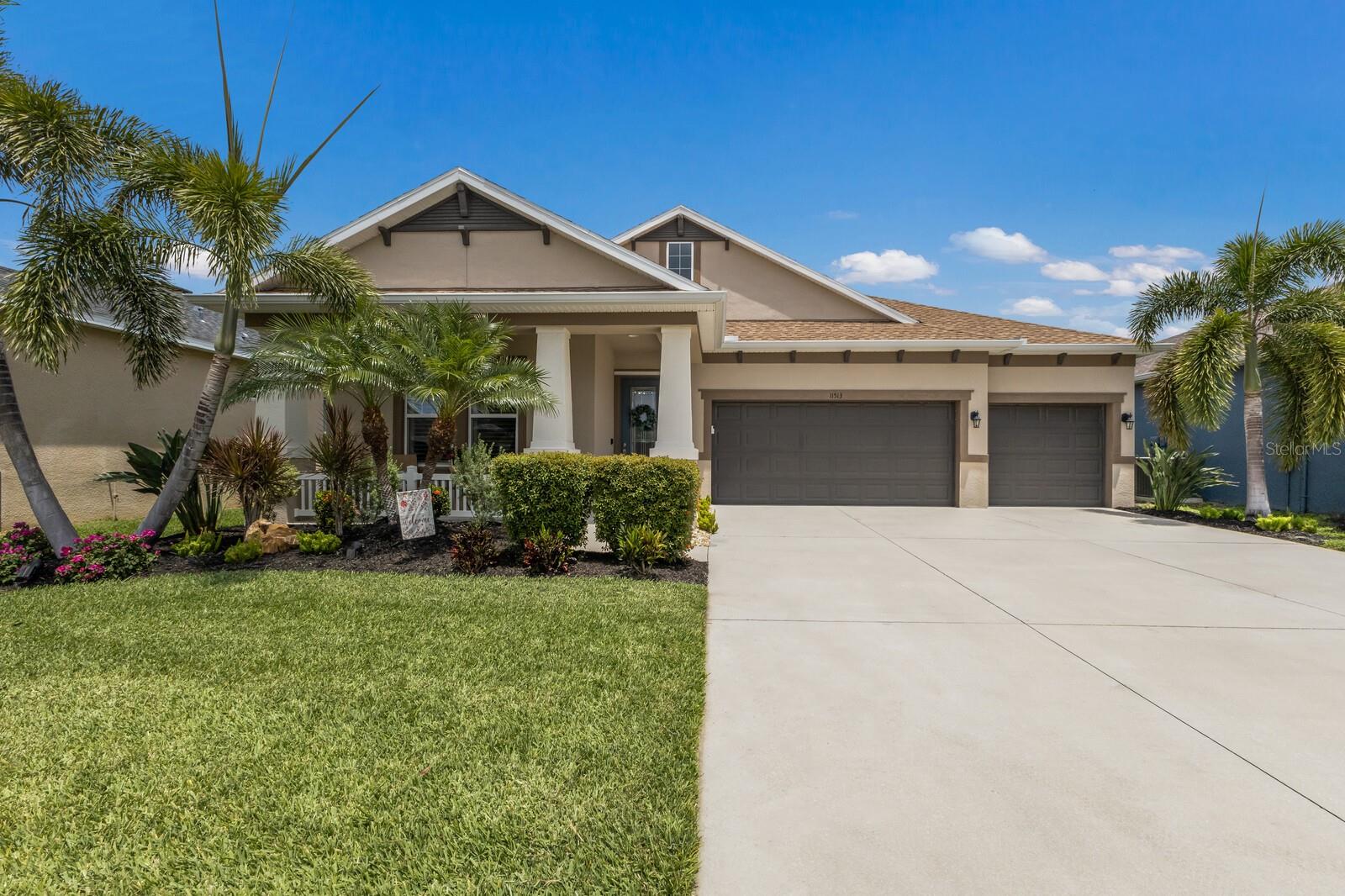 Stylish, Spacious & Move-In Ready in Osprey Landing – Just Minutes from Lakewood Ranch! Discover Osprey Landing, a tucked-away enclave offering peace, privacy, and convenience—without the high HOA fees or any CDD costs. This beautifully upgraded home puts you within easy reach of SR 64, Lakewood Ranch Blvd, and I-75 for optimal commute time to Bradenton, St. Pete, Sarasota, or Tampa. Built by
CalAtlantic, this thoughtfully designed home features wide hallways, a flowing open-concept layout, and high-end finishes throughout. The gourmet kitchen is a showstopper with quartz countertops, sleek gray cabinetry, stainless steel appliances, a walk-in pantry, decorative backsplash, and a large center island with bar seating. The kitchen flows seamlessly into the dining space and great room—perfect for entertaining or relaxing. Natural light pours in through oversized windows and sliding glass doors, opening to a covered lanai and low-maintenance backyard. With a true split-bedroom floor plan, the home offers a spacious primary suite with dual walk-in closets and a spa-
inspired bath, two guest bedrooms with a shared bath, and a private en-suite guest room. An additional den or home office sits at the center of the home for added versatility. Stylish touches include updated lighting fixtures, porcelain wood-look tile in living areas, plush carpet in bedrooms, plantation shutters, and beautiful custom trim throughout. Other highlights include a generous 3-car garage with a built-in drop zone just inside the door, whole-home water filtration, surge protection, and a generator-ready setup. Pride of ownership shines in every corner—this home has been lovingly maintained and is truly move-in ready. Live just minutes from top shopping spots like
Costco and Target, delicious dining, and endless recreation including golf, pickleball, and more—all in one of Bradenton’s best-kept secrets.