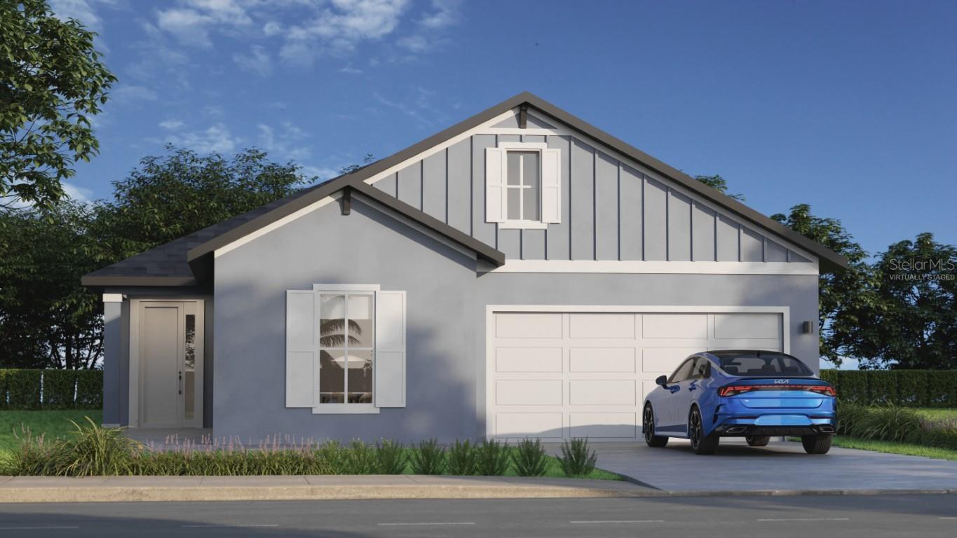 One or more photo(s) has been virtually staged. Pre-Construction. To be built. 2,147 Sq. Ft (Living) | 2,806 Sq. Ft. (Total), 4 Bed, 3 Bath,2-Car Garage. Designed for versatility and elevated comfort, the Palomino offers four spacious bedrooms, three full baths, and a floor plan that adapts to your lifestyle. A grand foyer welcomes you into an open living area featuring soaring ceilings, a chef’s kitchen with a walk-in pantry, and a flexible dining space. The optional flex room, featuring double doors, offers a perfect setting for a home office, media room, or guest retreat. The primary suite features an oversized shower, dual sinks, and a walk-in closet with ample space. Step outside to your extended covered patio and create your outdoor haven. This luxurious layout is exclusive to Sabana Reserve, where modern design and nature-inspired surroundings meet.
FIRST FLOOR
FIRST FLOOR (Opt. Extended Covered Patio)
FIRST FLOOR (Opt. Double Doors)