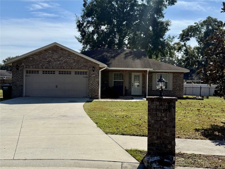 FOR SALE — 25139 SW 20th Ave., Newberry, FL 32669  Welcome to this beautifully maintained 3-bed, 2-bath home located on a quiet cul-de-sac in the desirable Country Way community. Offering approx. 1,900 sq ft of comfortable living space, this home features a spacious living room with stone fireplace, an inviting kitchen with breakfast bar, and a generous master suite with dual vanities, jetted tub and walk-in shower.  Enjoy outdoor living on the covered back patio overlooking a fully fenced backyard—perfect for pets, play or extra storage. A two-car garage and charming front porch add convenience and curb appeal.  Just minutes from Newberry’s highly rated schools and 3 minutes to CountryWay Town Square which includes shops, restaurants, a gym and other services. With only a short drive to Gainesville-area amenities, this home blends comfort, privacy and everyday convenience. Villas at Country Way is a golf cart friendly community with no HOA!  Call now to schedule your Showing!