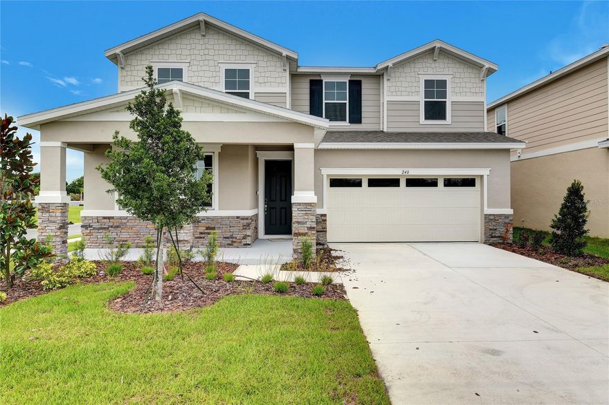 **Take advantage of special financing + Flex Funds on quick move-in homes** Discover this exceptional 2 story home situated on a beautiful oversized corner homesite, ready for July 2025 move-in! Included features: Front Multi-Gen Bedroom with space as a living room or game room area has many uses; a covered entry; a spacious great room;  A beautiful kitchen, white 42"" cabinets, quartz countertops, stainless-steel appliances, an island and a huge walk in pantry; and 8 foot double sliding glass patio doors; a luxurious primary suite with walk-in closet and a private bath with double sinks and a tiled shower with Glass enclosure;  Also has a spacious covered patio. This home also boasts tile flooring and carpeted loft and stairs and in the bedrooms. Visit today! * SAMPLE PHOTOS Actual homes as constructed may not contain the features and layouts depicted and may vary from image(s). **Options may vary by community, so see your sales associate for details. These offers are available for select homes on a first-come, first-served basis.