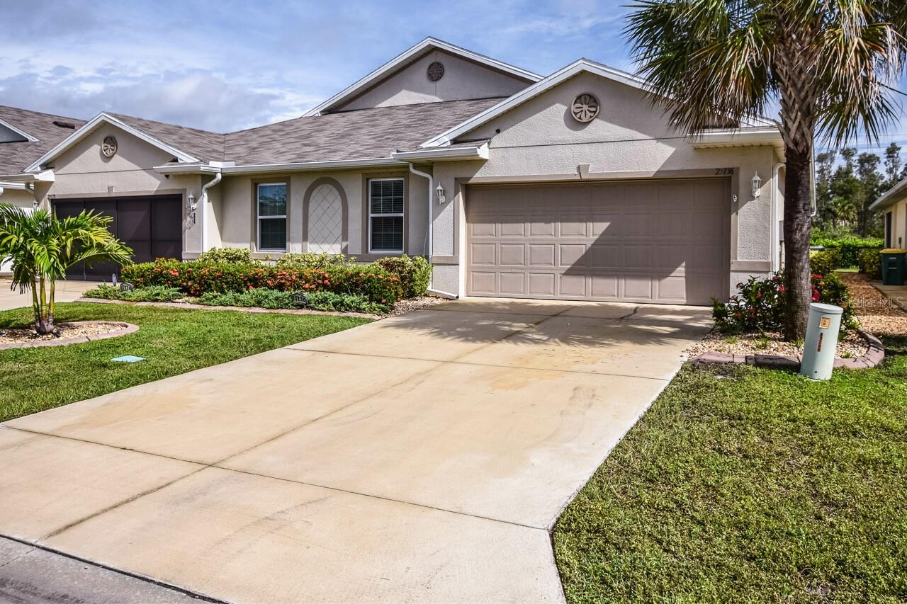 Welcome to Beautiful Punta Gorda and Waterford Estates. This villa is a well maintained with 2 Bedrooms/ 2 Baths and a bonus Office/Den with french doors. Open floor Plan that is perfect for entertaining. 18" tile throughout except for the bedrooms and office/den which is laminate. Being less than 5 years old all the stainless steel appliances are all newer. There is a Culligan Water System for the villa and a filtration system under the kitchen sink for clean crystal clear water. The open space is Light and bright that has been Freshly Painted inside along with the garage floor. The Master Suite is spacious with an ensuite bathroom. Double sinks, large walk-in closet and as a bonus a fitted bidet. Don't forget the outdoor living on the spacious Lanai overlooking a large well manicured yard that is fully fenced which is made of Aluminum capable of withstanding the Florida weather. Waterford Estates is an active and vibrant community with 2 Sparkling Pools, Clubhouse, Fitness Room, Bocce Ball & Pickleball. There are scenic walking trails for the nature lovers. Conveniently located to Downtown Punta Gorda with plenty of waterfront dining and shopping. This Villa is PRICED TO SELL - Make your visit soon