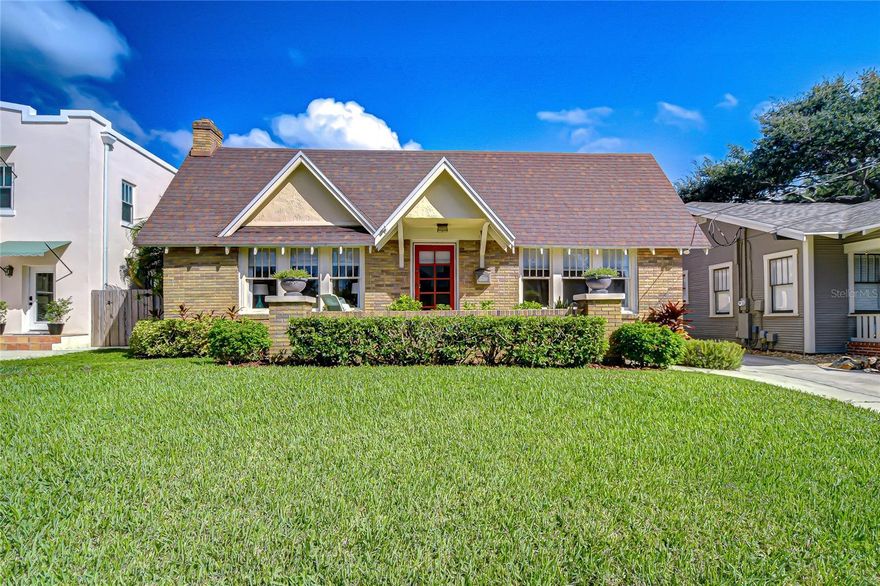 PLANT HIGH SCHOOL DISTRICT! FLOOD ZONE X! Charm and sophistication in the HEART OF PALMA CEIA! This 3 bedroom/2 full bath Tudor-style brick home with outstanding curb appeal and fully fenced backyard has been lovingly cared for by the owners for the past 27 years. The private backyard oasis with French door access, under roof patio, deck and lush tropical landscaping were added in 2017 and have created a huge WOW factor for outdoor living and entertaining. Stepping into the foyer you are welcomed by the cozy living room with an abundance of natural light. The rebuilt wood-burning fireplace is the focal point of the room. Continue through the archways to the dining room (currently home to a baby grand piano) and then into the spacious and bright kitchen with new range (2025). The dinette area has a side door which provides easy access to vehicles for unloading groceries and packages. Plenty of driveway space for parking. With careful and well thought out planning, nearly every inch of this home's square footage has been turned into usable space. The deep walk-in pantry was designed with room for a coffee bar or storage piece. Pull-down stairs provide direct access to the spacious attic. The Primary Bedroom, at the rear of the home, features crown molding and French doors opening to the back deck. It has an ENSUITE BATH with walk-in shower and pedestal sink. Bedroom 2, at the front of the home, has a murphy bed to maximize use of the space. French doors from Bedroom 3 open out to the backyard oasis. The stackable washer and dryer are located in the utility closet between the Dining Room and Kitchen. BRAND NEW A/C 2025. Roof was replaced in 2012. Water heater replaced 2017. Plenty of extra storage in the backyard shed - doors replaced 2025. Haskell Termite Bond. One block from PALMA CEIA PARK featuring a DOG PARK, playground, basketball courts and covered pavilion with picnic tables.  Just a short walk to Palma Ceia restaurants and shops. Conveniently located to Bayshore Boulevard, Hyde Park and easy access to the Selmon Expressway.