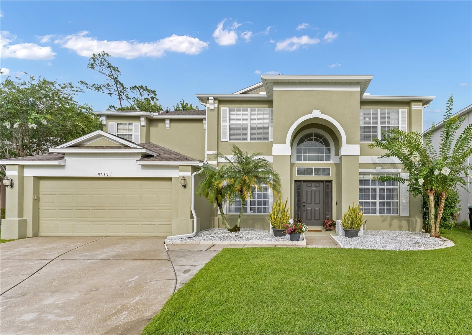 Multiple Offers Received. Highest and Best due on Sunday at 5 pm! Welcome to this beautiful move-in ready home in the highly desirable gated golf community of North Shore at Lake Hart in Lake Nona! This two-story 4-bedroom, 3.5-bathroom home sits on a much coveted .17 acre conservation lot with a water view. Walk into an open concept floor plan with high ceilings, crown molding and tons of natural light. The home features a formal dining room, a family room, a guest bedroom, a full bathroom, a half bath, and a laundry room downstairs. The kitchen is a chef’s dream with an oversized island, contemporary backsplash, upgraded cabinets and lots of counter space. Enjoy entertaining year-round in your private fully fenced in yard, with no rear neighbors and with plenty of room to add a pool, a summer kitchen, a playground or create your very own outdoor oasis. Upstairs is a split floor plan with the owner’s suite on one side and two bedrooms on the other. The loft area in between makes for the perfect lounge, study room, or another family room with direct access out to a covered balcony. Recent updates include: Roof 2021, A/C and ductwork 2022, gutters 2022, fence 2021, interior painting, updated exterior lighting, and updated LED lighting throughout. North Shore at Lake Hart HOA offers homeowners a gated community with 11 acres of park and recreation amenities to include a community pool, playground, tennis & basketball courts, baseball field, fitness center, boat dock for Lake Hart, and an onsite public golf course. This community is conveniently located near Lake Nona’s Medical City, the Orlando International Airport, and main thoroughfares.