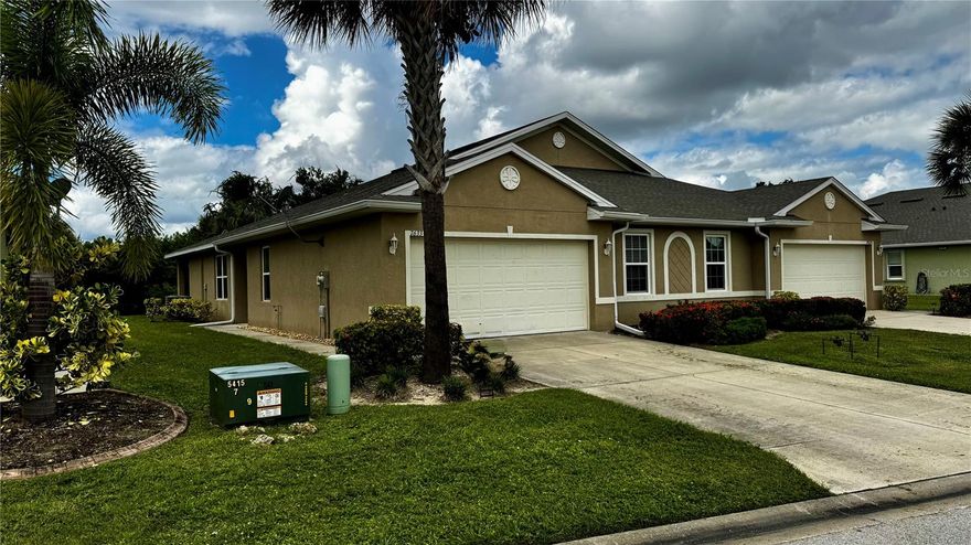 Waterford Estates (gated with resort-style amenities). 2019 twin-villa offering 2 bedrooms + DEN, 2 baths, 1,510 sq ft, and a 2-car garage. Bright open plan, equipped kitchen, interior laundry, and a screened lanai. Community highlights: two pools, clubhouse with fitness, pickleball & bocce; lawn/irrigation handled by HOA. Prime location minutes to Downtown Punta Gorda, Fishermen’s Village, US-41 and PGD. Annual lease; non-smoking. Small pet considered case-by-case per HOA. Requirements: tenant screening, renters insurance, and HOA approval. Tour it today — the DEN makes a perfect home office!