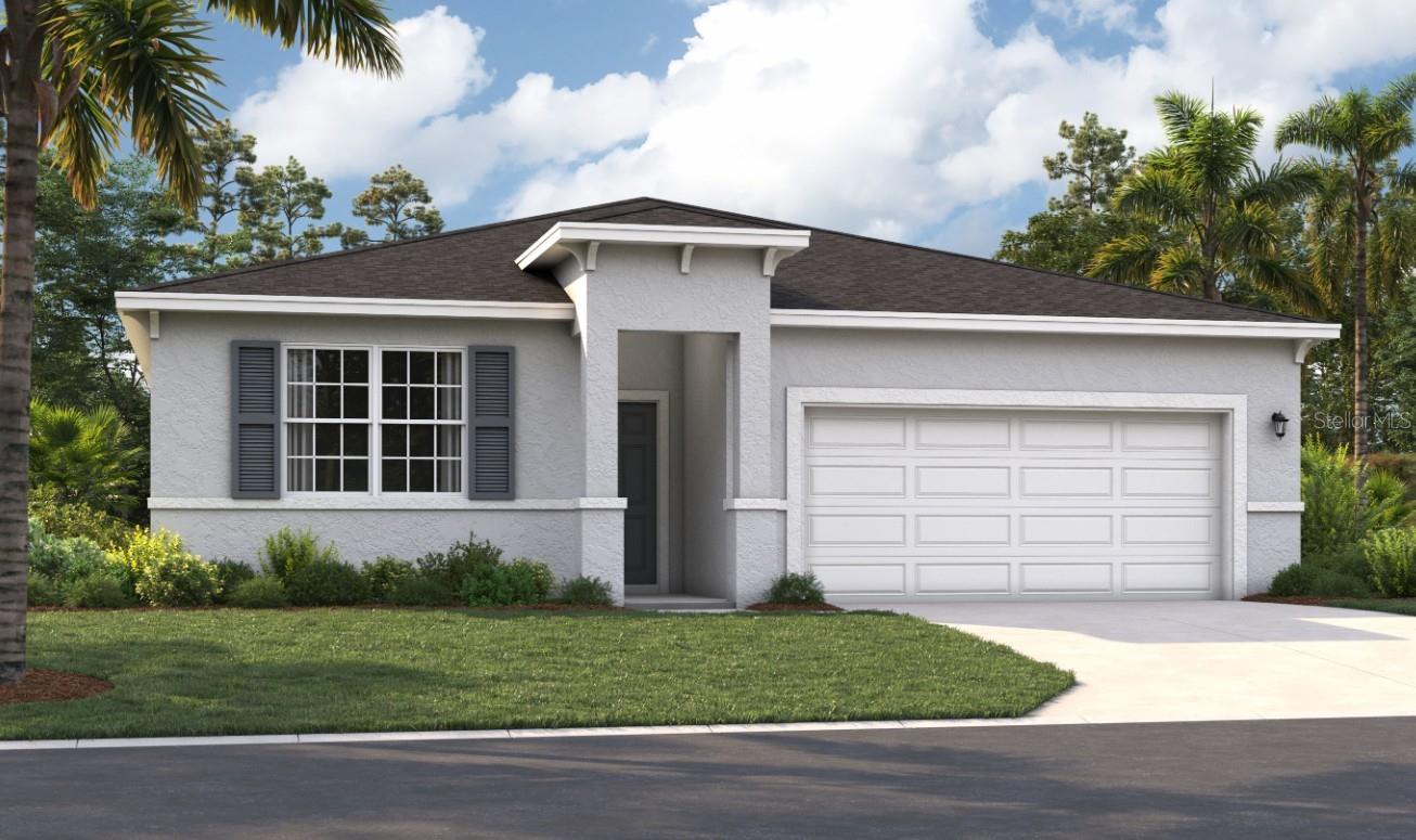 One or more photo(s) has been virtually staged. Under Construction. Experience the convenience and accessibility of this incredible location. Located off Florida's Turnpike, enjoy easy access to downtown Leesburg, Orlando, and the Mount Dora area. Running errands or grocery shopping is a breeze, as downtown Leesburg's major shops and restaurants are just minutes away. If you seek an active lifestyle and a love of the outdoors, you'll find numerous parks, lakes, golf courses, and nature preserves nearby. Soak in panoramic views from the Lake Apopka Loop Observation Tower or the Green Mountain Scenic Overlook, and visit the tranquil Flat Island Preserve—all just a short drive away! Discover a world of enjoyment and relaxation right outside your door. Relax at the neighborhood pool with cabana, play on the playground, or spend quality time with your furry friend at the dog park.
The Juniper offers the perfect combination of modern design and practical living. From its spacious two-car garage to an inviting outdoor deck, this home accommodates all your living needs while keeping up with today's style standards. Three main-level bedrooms located at the front of the home have access to a double-vanity bathroom and a laundry room across the hall, all thoughtfully designed for comfort and convenience! Venture further into the open-concept kitchen and dining room, which are perfect for gathering, entertaining, and spending quality time. After dinner, take advantage of the spacious 17x17 living room for quality time. The rear of the home features a primary suite complete with a walk-in closet and shower, water closet, and split vanities, providing your own personal oasis. Enjoy all these features and the Florida sunshine from your included covered lanai.