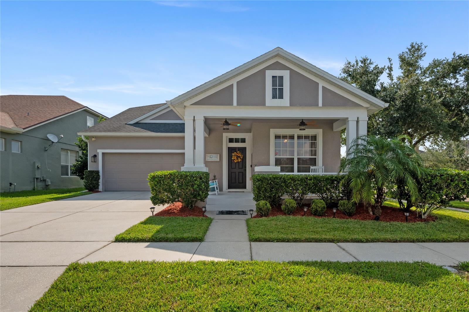 Welcome to Avalon Park Living! As you step inside, you will be greeted by a bright formal living and dining area. Just beyond, the heart of the home opens up to a spacious kitchen with a waterfall-edge granite countertop, featuring 42” cabinets, stainless steel appliances, and a cozy breakfast nook. The family room boasts a stunning two story ceiling, flooding the space with natural light and creating a grand, open atmosphere. This home offers a beautiful and convenient first floor primary bedroom with it's own private en suite with dual sinks, a soaking tub, separate shower, and an oversized walk-in closet. On the first floor you’ll also find a private office with wood laminate flooring, laundry room and a half bath. Upstairs you will find the three additional bedrooms and a spacious full bathroom. Step outside through french doors to your own private oasis and enjoy the sparkling private saltwater pool and fire pit area. All of this is nestled in Avalon Park, a community known for its top-rated schools, pools, parks, playgrounds, walking trails, shops, and dining, all just minutes from your doorstep. Don’t miss the chance to call this Avalon Park gem your new home!