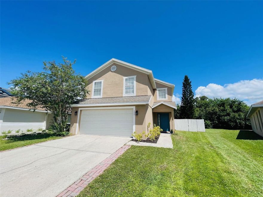 Golf Community! 2-story 4 bedrooms, 2.5 bath home. Large living room perfect for get together. Eat-in kitchen with breakfast bar and closet pantry. Neutral colors and plenty of natural light. Master suite has his/her vanity, walk-in closet and atub/shower combo. Inside laundry. Enjoy weekend bbqs on the open patio. Fenced yard is great for family, pets and weekend projects. 2-car garage. Community offers, pool, soccer fields, rec bldg, golfing and more, Schools just minutes away so are shopping centers, dining, Turnpike, Kissimmee & St. Cloud Lakefront parks and recreation.