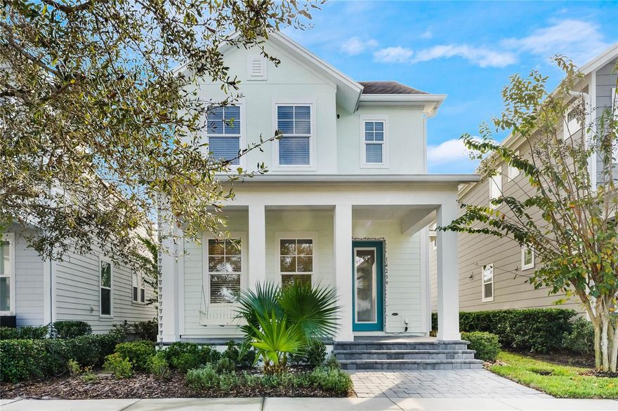 AVAILABLE 1/15/2024! Welcome to this beautiful 3 bdrm / 2.5 bath home in the Laureate Park community of Lake Nona. This charming two-story home is walking distance to Lake Nona Town Center, Boxi Park, Nemours, VA Hospital, Disney's new campus, restaurants and so much more. The large covered front porch complete with a two person swing is perfect place for enjoying coffee and a good book. The open concept interior has nice volume and lots of natural light. The Chef's Gourmet kitchen includes an island with granite countertops and breakfast bar, tiled backsplash, pantry, built-in stainless steel appliances, and open to the dining and living room — perfect for entertaining friends and family. Upstairs are the 3 bedrooms including the Primary Bedroom providing a private retreat and generous sized Walk-In closet with built-in system. The Spa Inspired Primary Bathroom features double sinks, quartz countertop and a step-in shower. The laundry closet includes the washer and dryer. Enjoy the large screened-in covered lanai, patio and fenced backyard leading to the garage entrance. The 2 car garage offers great storage space. The Laureate Park community features a variety of amenities including 2 dog parks, herb gardens, a recreation center, Aquatic Center, restaurants, and scenic trails. The HOA's $200 registration fee due to Laureate Park HOA to be paid by tenant at contract signing and at renewal. Don't hesitate, call today to see this beautiful home