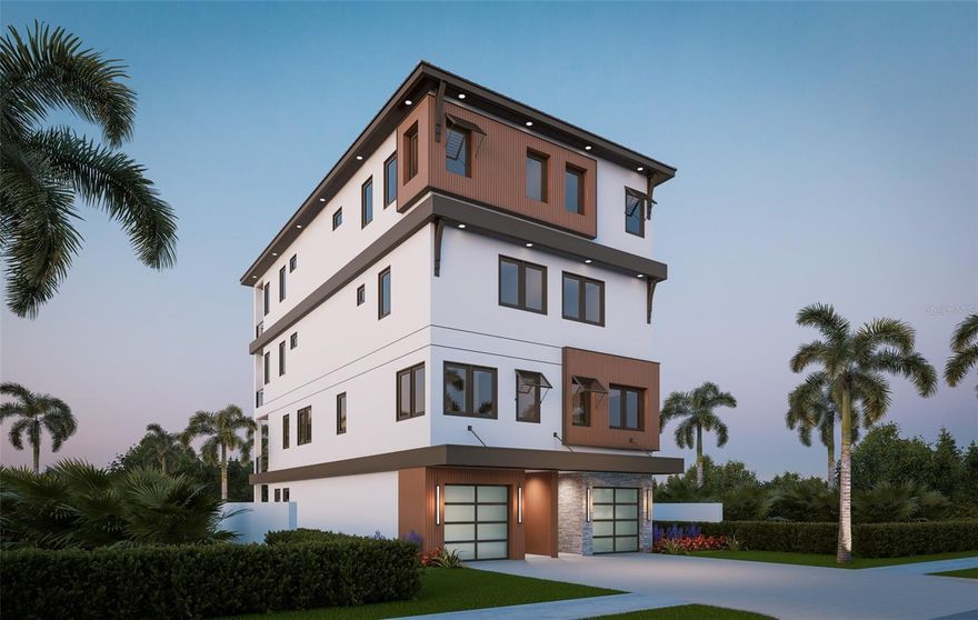 Under Construction. ESTIMATED COMPLETION DECEMBER 2025! Brought to you by Noah Thomas Builders-Now accepting new clients up the gulf coast. Coastal Elegance Meets Investment Opportunity — Welcome to your dream property on the Gulf Coast — a newly built luxury duplex just a short stroll from the pristine sands and turquoise waters of Indian Rocks Beach. Whether you’re looking for a high-performing investment, a vacation retreat, or multi-generational living, this rare opportunity checks every box. This FEMA-compliant duplex is engineered with the latest post-hurricane and flood-proof standards. This masterpiece sits just blocks from the sand and the Intracoastal Waterway.  Side A of this duplex offers over 2,550 sq ft of light-filled living space, thoughtfully designed for modern beach life. With 4 spacious bedrooms and 4 spa-inspired bathrooms, there's room for family, guests, or short-term renters to relax in comfort and style. You will find a private elevator and 3 car stacked garage. You will find high ceilings, open-plan living, modern architectural angles, outdoor kitchen and relaxing soaking pool terrace, premium appliances and custom cabinetry, luxurious spa-style primary suite with oversized shower and ample closet space. From the fourth floor, sweeping views of the Intracoastal and the Gulf of America. FEMA-Compliant & Nightly Rental Zoned — With approved nightly rental zoning, this offers a evenue opportunity in a market where such modern coastal duplexes are rare. Lease for strong occupancy potential — this is a flexible asset with built-in capital resilience and demand. Why investors love it-exceptionally tough build with FEMA-grade flood & hurricane protection, high-margin nightly rental zoning in a sought-after coastal locale, elegant, low-maintenance design tailored for upscale vacationers. *All prices, terms and finishes subject to change prior to completion.