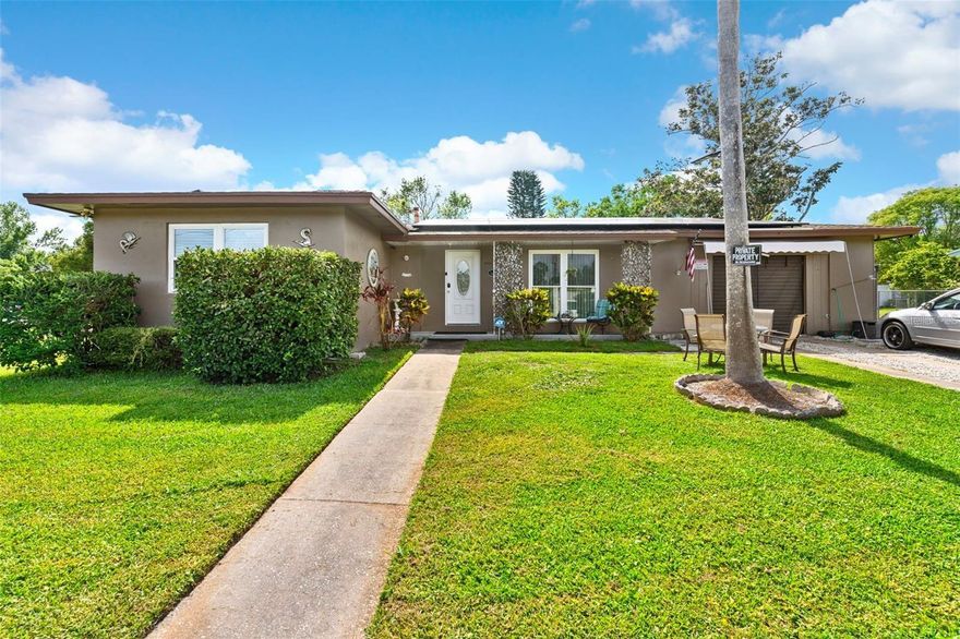 Charming and well-maintained 2-bedroom, 1.5-bath home located in the established
community of Deltona Lakes in Deltona. This property sits on a generous 0.24-acre lot and
features a fully fenced yard with electronic gated entry, offering privacy, security, and
functionality. Featuring 1,110 sq ft of heated living space and approximately 1,500 sq ft in
total, this home offers a practical layout with a vinyl enclosed porch, ideal for a home office,
flex space, or additional living area. Built with solid concrete block construction, central A/C
for long-term durability and efficiency.
Leased solar panels (assumable) – potential for reduced energy costs
Paid-off water softener system included
DVR security camera system already installed
Attached garage (240 sq ft) + additional storage shed (2016)
Gas heating with forced air system
Spacious lot with 100 ft frontage
Conveniently located near shopping, dining, medical facilities, and major roadways, with access
to Central Florida destinations and coastal beaches.
Ideal for first-time buyers, downsizers, or investors looking for a property with solid
structure, added features, and long-term potential.