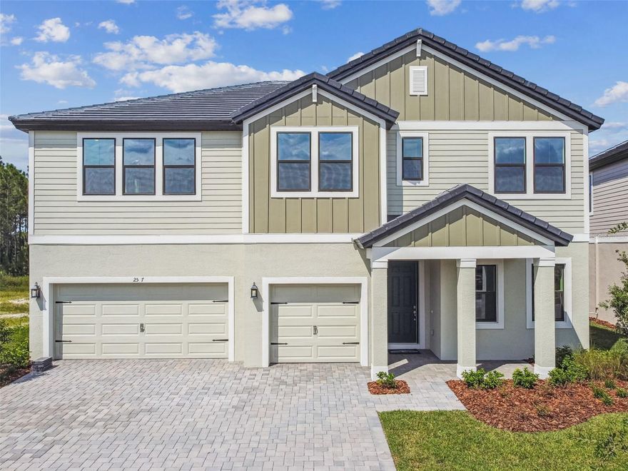 Welcome to the Jupiter—a beautifully designed two-story home offering over 3,400 square feet of thoughtfully crafted living space. Located in a sought-after community, this 5-bedroom, 4-bathroom, 3-car garage home is perfect for growing families, multi-generational living, or anyone who wants flexible space and modern style.  Step inside to a bright, open-concept floor plan featuring a gorgeous kitchen with a large center island, and walk-in pantry—perfect for entertaining or everyday living. The kitchen opens to the spacious family room and casual dining area.  A private first-floor bedroom and full bath are ideal for guests or in-laws. Upstairs, the luxurious owner’s suite includes a spa-inspired bathroom with dual vanities, optional soaking tub, and a massive walk-in closet. The community features are under construction, including the guard gate, projected completion in late 2026.