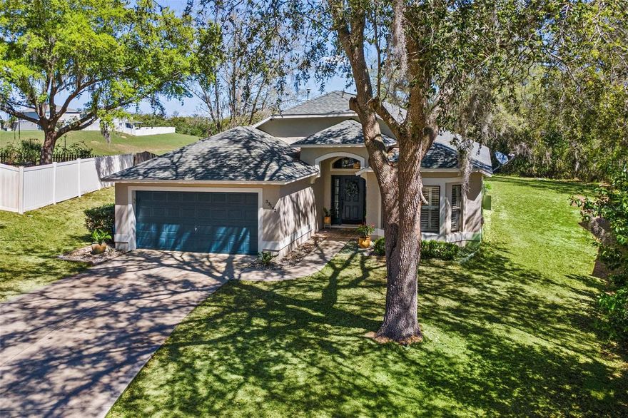 "HOME WITH A HEART" Don't miss this wonderful opportunity to make this sweet home your own! Situated on a cul-de-sac in a quiet neighborhood, minutes to town saves you gas and time...enjoy oak trees for shade and no rear neighbors (backs up to conservation area per seller). Roof replaced in year 2022. Energy efficient gas hot water heater approximately 5 years old. HVAC replaced in year 2021. Foyer opens to the Great Room and Den/Office with bay window and French doors for privacy! Remodeled kitchen features a 5-burner with griddle gas range, built in Microwave (approx. 3 years old), side/side Refrigerator with icemaker/water in door & Dishwasher (both replaced in 2025), Disposal & large closet pantry! Serve breakfast to family at the snack bar that convey 5 bar stools or at the oversized dinette area! Primary Suite offers a walk-in closet plus additional mirrored wall closet for plenty of storage. Escape to the primary bath for some "bubble bath" relaxation in your soaking tub or large walk-in shower plus two separate vanities. Popular split plan design leads you to the spacious bedrooms 2 & 3 that share the updated guest bath that also has a door leading to the screen lanai...perfect for a future pool bath! Two Car Garage and a deep driveway give you plenty of space to park your vehicles. You will love your peaceful back porch where you can experience birds and wildlife from the woods behind. Bonus to the home is the Pool... Splash away to destress and the perfect place to cool off on a hot summer day!