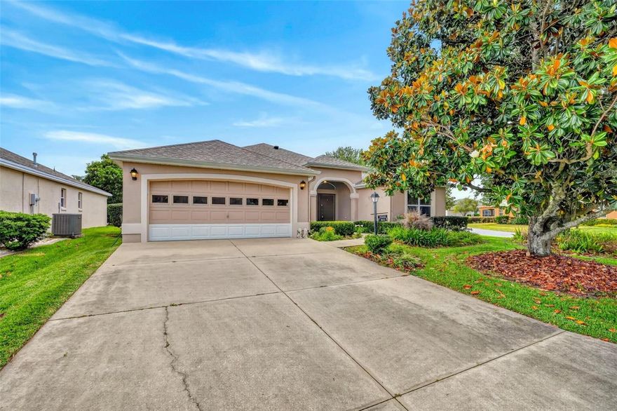 Welcome to 2612 Morven Park Way, where comfort, convenience, and the unmatched lifestyle of The Villages come together beautifully. Perfectly situated on a desirable corner lot in the sought-after Village of Belvedere with NO BOND, this spacious 3-bedroom, 2-bath home offers everything you’ve been looking for. Step inside to soaring 10-foot ceilings, elegant crown molding, and an inviting open-concept living and dining area designed for both relaxing and entertaining. The oversized eat-in kitchen provides abundant space for gathering with family and friends, while the generously sized primary suite offers a true retreat with dual closets and a glass walk-in shower. Practical features include indoor laundry, gas furnace, gas water heater, gas stove, and gas dryer for added efficiency. This home also features an impressive Puronics whole-home water treatment and softening system, along with an advanced under-sink filtration system with dedicated dispenser, offering enhanced water quality throughout the home. Major updates provide peace of mind with a new roof in 2025 and HVAC approximately 8 years old. Outdoor living shines with an expansive covered lanai plus an additional screened birdcage—perfect for enjoying your morning coffee, evening cocktails, or Florida’s year-round sunshine. Living in The Villages means embracing a vibrant, active lifestyle where every day feels like a getaway. Hop in your golf cart and within minutes enjoy championship golf, recreation centers, pickleball, pools, softball, live nightly entertainment at Lake Sumter Landing and Spanish Springs, endless social clubs, dancing, dining, shopping, and some of Central Florida’s most welcoming neighbors. Whether you’re looking for relaxation, recreation, or connection, this home places you at the center of it all with convenient access to Publix, Walmart, Fresh Market, Costco, Starbucks, ALDI, popular restaurants, banking, and shopping. Schedule your private showing today—or request a FaceTime tour if you're out of the area—and discover why life at 2612 Morven Park Way is more than just owning a home... it’s stepping into the lifestyle you’ve earned.