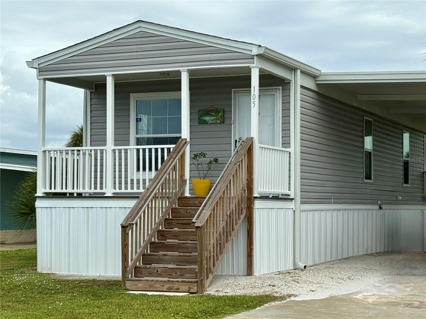 New Price! Same Opportunity to reside in Sun-Soaked Coastal Comfort in 55+ Caribbean Isles Resident Owned Cooperative. This nearly-new, 2 bedroom/2 FULL bath manufactured home offers modern convenience, stylish finishes, and laid-back Florida living – all just minutes from the water. With almost 1000 square feet of beautifully designed living space, this 16' single-wide home has WIDE HALLWAYS for easy mobility, an open-concept kitchen boasting sleek stainless steel appliances and plenty of natural light, and a wide open living area for entertaining friends and family. Retreat to your private primary SUITE, where a huge walk-in shower and generous closet space await. You'll love the convenience of having your washer and dryer close by, and there’s NO CARPET – just easy-care flooring throughout. Step outside and take in the Florida breeze from your 6' x 14' covered porch, which can easily be screened in for added comfort. There’s also a massive 16' x 40' carport to keep your vehicle protected, plus a storage shed for all your extras. Partially furnished and move-in ready, this home is perfect for seasonal escapes or year-round living. Whether you're enjoying community amenities or relaxing in your cozy retreat, Caribbean Isles offers a welcoming 55+ lifestyle that feels like vacation every day. Schedule your private showing today – your Florida dream home is waiting!