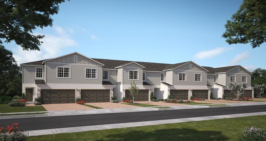 Discover the perfect blend of style, comfort, and convenience in this stunning end-unit Piper Townhome with serene pond view! Featuring 4 spacious bedrooms, 2.5 baths, and a 2-car garage, this home is thoughtfully designed with an open-concept layout that seamlessly connects the expansive Great Room to a covered lanai—ideal for effortless indoor-outdoor living. Elegant tile flooring enhances the first floor main living areas, while the modern kitchen impresses with 42" upper cabinets, quartz countertops, a large center island, stainless steel appliances, and a convenient pantry closet, making it perfect for both entertaining and everyday living. The Primary suite features a luxurious ensuite bathroom, complete with a walk-in closet, dual sinks in adult-height vanity, linen storage, and a sleek walk-in shower. Sky Lakes is conveniently located near dining and shopping, and Walt Disney World® Resort and Universal Studios Orlando are just a short drive away.