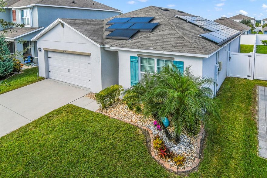 WELCOME HOME "SOLAR PANELS PAID OFF BY SELLER"Better than new! SO CLEAN and ORGANIZED. Built in 2018, this modern single-story residence offers 1,828 square feet of comfortable living space with a desirable open floor plan. This property stands out with its owned solar panel system, offering the new homeowner significantly reduced (or possibly eliminated) monthly electric bills and added protection against rising energy costs—a major asset in the Florida heat. Featuring 4 bedrooms and 2 full bathrooms, the home includes a convenient attached 2-car garage and is situated on a 5,662 sq ft lot within the highly sought-after Canopy Walk community. The interior boasts durable tile and cozy carpet flooring. The location is excellent, providing quick access to 417 and 528. (15 minutes to Lake Nona's Medical City",airport, the area's numerous dining and shopping destinations.  Enjoy modern living with the long-term savings and environmental benefits of solar power!NEED TO COME IN PERSON TO APPRECIATE THIS BEAUTIFUL HOME!
