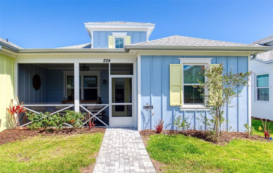 Welcome to this beautifully upgraded Camelia Conch Cottage in Latitude of Daytona Beach, ideally located near Salt Shaker Park. A screened front porch invites you to relax and enjoy the coastal lifestyle. Inside, you'll find no carpet throughout, with stylish laminate plank flooring in the main living areas and tile in the baths. Soaring ceilings with decorative wood beams and recessed lighting create a bright, open atmosphere.

The chef-inspired kitchen is designed to impress, featuring stunning quartz countertops, soft-close cabinetry with pull-outs, 42-inch upper cabinets, pot drawers, designer glass backsplash, stainless steel appliances, gas range, and an extended island perfect for gathering with family and friends. 

The spacious primary suite offers a spa-like retreat with a glass-enclosed tiled shower, double vanity with quartz countertops, undermount sinks, and added drawer storage. 

Additional features include a custom built-in bookcase with a hidden Murphy bed to provide flexible guest accommodations. Designer light fixtures and ceiling fans throughout. The two-car garage is finished with sleek gray flooring and includes a utility sink.

Live the good life with access to a vibrant community town center, where live music fills the air every Friday and Saturday night. Unwind at the stunning tropical lagoon-style resort pool, with live music daily, or enjoy two additional heated pools including a sports pool and an indoor lap pool. Sports lovers will enjoy tennis, pickleball, bocce, and pool volleyball, while furry friends have their own space at the golf cart-friendly dog park. Unleash your creativity in the pottery and woodworking studios, catch a show at the theater, or relax at the Bar & Chill restaurant with neighbors and friends.

A private oceanfront beach club, complete with loungers, umbrellas, and a heated pool, adds the perfect coastal touch to this exceptional lifestyle.

With lawn care, landscaping, exterior painting, and roof maintenance included, you'll have more time to enjoy everything this beautifully planned community has to offer.

Schedule your private tour today and experience the resort-style lifestyle that awaits in Latitude of Daytona Beach!

All information recorded in the MLS is intended to be accurate but cannot be guaranteed.