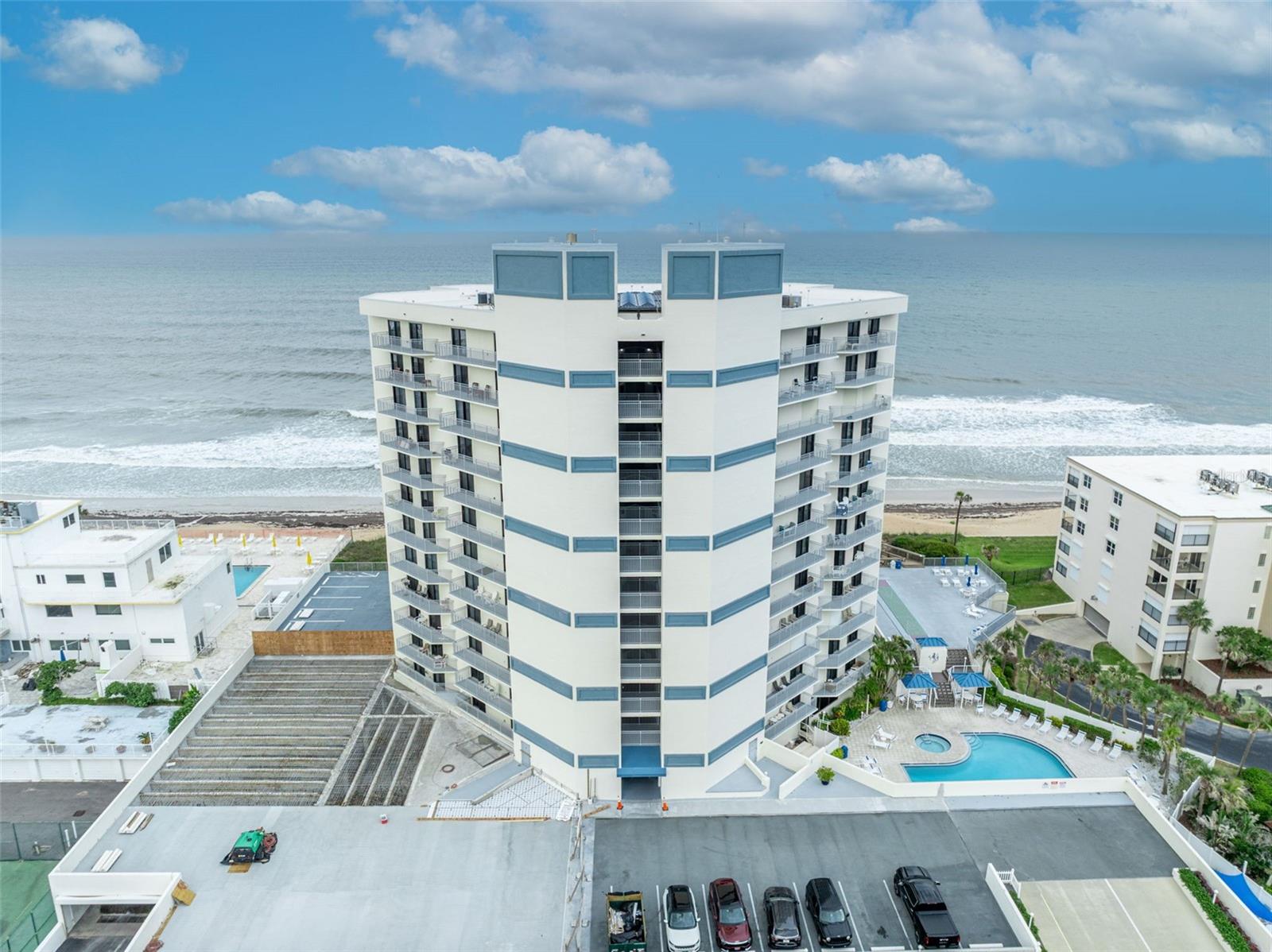 Dreaming of oceanfront living? This beautifully updated 2 bed, 2 bath condo at Seascape Towers is perched directly on the no-drive beach—fully furnished and move-in ready! Whether you're looking for a relaxing coastal escape or a smart rental investment, this checks all the boxes. Enjoy stunning panoramic views of the Atlantic Ocean from two private balconies, along with updated interiors featuring modern finishes and thoughtful upgrades like a newer A/C, appliances, soundproofed floors, and sliders. The building has also had a full facelift with new balconies, railings, exterior surfacing, and fresh paint. Resort-style amenities include a beachfront pool and hot tub, sun deck, shuffleboard, saunas, club room, and private beach access—plus underground parking and a storage locker. Don’t let your beach dreams slip away!