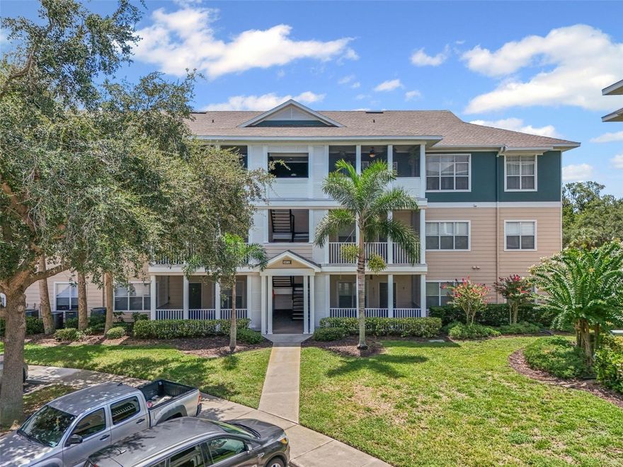 Welcome to The Palms of Cortez, resort style living minutes from Anna Maria Island! This beautifully maintained 2-bedroom, 2-bath condo offers 1,132 sq. ft. of comfortable, top floor living of a 3-story building (please note, no elevator). The open-concept layout features newly tiled living areas and cozy carpeted bedrooms, each with its own walk-in closet for ample storage. The kitchen with new granite countertops seamlessly flows into the dining and living spaces, creating an abundance of natural light, making it perfect for entertaining or everyday living. The covered and enclosed patio add additional space to enjoy the incredible sunrise and sunsets from. As a resident, you'll enjoy access to resort-style amenities within this gated community, including a sparkling pool with tranquil pond views, tennis courts, fitness center, clubhouse, grilling areas, playground, and even a car wash station. Ideally situated just minutes from Anna Maria Island, Bradenton’s beautiful beaches, shopping, and dining, this condo combines comfort, convenience, and an unbeatable location. Sorry, no pets allowed.