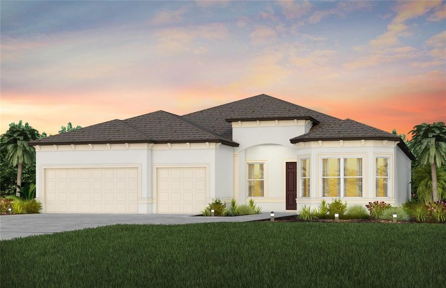Under Construction. Enjoy all the benefits of a new construction home in the serene setting of Ocala, FL's horse country, with an age-restricted, fully amenitized lifestyle at Del Webb Stone Creek. This is the active adult community you've been looking for, with amenities that include an 18-hole championship golf course, a full restaurant and bar, indoor and outdoor pools, sports courts, and so much more. Our sprawling amenities, clubs, and classes will fill your retirement days with activities to make new friends and memories.
Featuring the open-concept Stellar floor plan, this home has all the space and upgraded finishes you've been looking for. The designer gourmet kitchen showcases a large center island with a large single bowl stainless steel sink, stylish cabinets, quartz countertops with 12”x12” tiled backsplash, a large pantry, and Whirlpool stainless steel appliances including a dishwasher, built-in oven and microwave, and stovetop with range hood. 
The bathrooms have upgraded stylish cabinets and quartz countertops and there is a walk-in shower with niche and dual sinks in the Owner's bath. There is luxury vinyl plank flooring in the main living areas and flex room, 12”x24” tile floor in the bathrooms and laundry room and stain resistant carpet in the bedrooms.
Additional upgrades include glass insert at front door, tray ceiling at gathering room, owner’s suite and flex room, pocket sliding glass door open to screened in lanai, 4’ garage extension, enclosed flex room, LED downlights and floor outlet in the gathering room, upgraded brushed nickel lighting and door hardware throughout and a Smart Home technology package with video doorbell.
Enjoy peace of mind with Pulte’s transferable, 10-year Limited Structural Warranty that covers materials and workmanship in the 1st year, workability of plumbing, electrical, HVAC, and other mechanical systems through the 2nd year, various types of water infiltration and internal leaks through the 5th year, and the structural integrity of the home through the 10th year. Plus, we’re currently offering limited-time incentives and below-market rates!