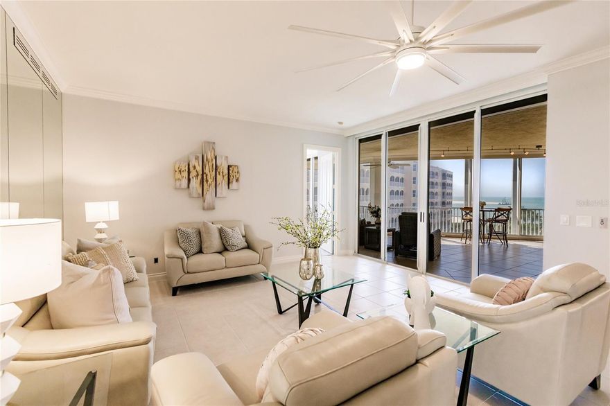 Breathtaking BEACHFRONT property within one of the most sought after location in HIDEAWAY BEACH. This luxurious Le Monaco floorplan features 3BR, 3.5BA, plus a fabulous den/office unit offers 3 gracious terraces with FANTASTIC VIEWS facing North-west of the pristine Gulf of Mexico, Marco River, Collier Bay and even the Marco Island skyline. The immense master suite boasts an elegant walk-in-closet with his and hers, custom mirrors and makeup area, soaking jetted tub, and walk-in shower. The additional guest rooms offer en-suite privacy with split design and each has its own private baths. Enjoy this COASTAL escape where members can share their passions for an enriched lifestyle with sea birds, manatees, and dolphins that cruise by all day. Hideaway Beach is an esteemed 24-hour gated community boasting 2+ miles of pristine Gulf Beach set on more than 300 acres of property half of which are conservation allowing for spectacular waterfront property views. Hideaway Beach offers world-class amenities such as exercise room, lap pool, sauna, spa, grilling areas, sun deck, kitchen, game room, social rooms plus the condominium building pool, sports complex, 9-hole golf course, tennis courts and more. Paradise found!