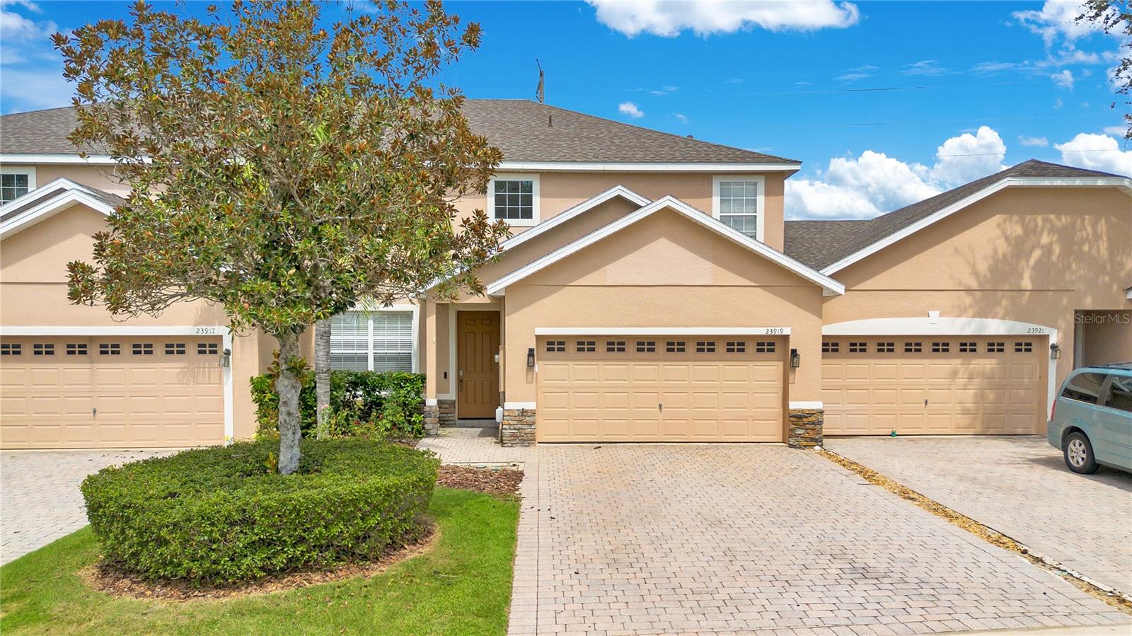 Welcome to this beautifully updated townhome in the secure, guard-gated community of Sorrento Springs. Offering over 2,500 square feet of well-designed living space, this two-story residence features 4 bedrooms, 3.5 baths, and a spacious 2-car garage. The primary suite is conveniently located on the main level and offers a luxurious retreat with two walk-in closets, dual sinks, a soaking tub, and a separate shower. Downstairs showcases brand-new luxury vinyl plank flooring, fresh paint, new high baseboards, and a modern electric fireplace that provides both heat and ambiance. The upgraded kitchen boasts quartz countertops, a matching quartz waterfall island, soft-close cabinets, stainless steel appliances, a farmhouse sink, and all-new lighting throughout. Upstairs, you’ll find a massive bonus room that can serve as a theater, playroom, or additional family room, along with three spacious bedrooms, two bathrooms, and new window blinds. Further recent updates include a new roof (2024) and fully upgraded bathrooms. Outside, enjoy a private backyard with no rear neighbors and a beautifully paved patio, perfect for entertaining.
Sorrento Springs offers a resort-style lifestyle with amenities such as a clubhouse, fitness center, pool, playground, tennis courts, basketball court, and pavilion. For golf enthusiasts, the community is also home to the 18-hole Eagle Dunes Golf Course, where memberships are available separately. HOA services include lawn care, exterior building maintenance, and irrigation, providing a low-maintenance lifestyle with more time for leisure. Ideally located just minutes from Mount Dora, Sanford, and Lake Mary, this home combines elegant charm with convenient access to shopping, dining, and cultural destinations. Don’t miss the chance to make this stunning home yours—schedule your private showing today!