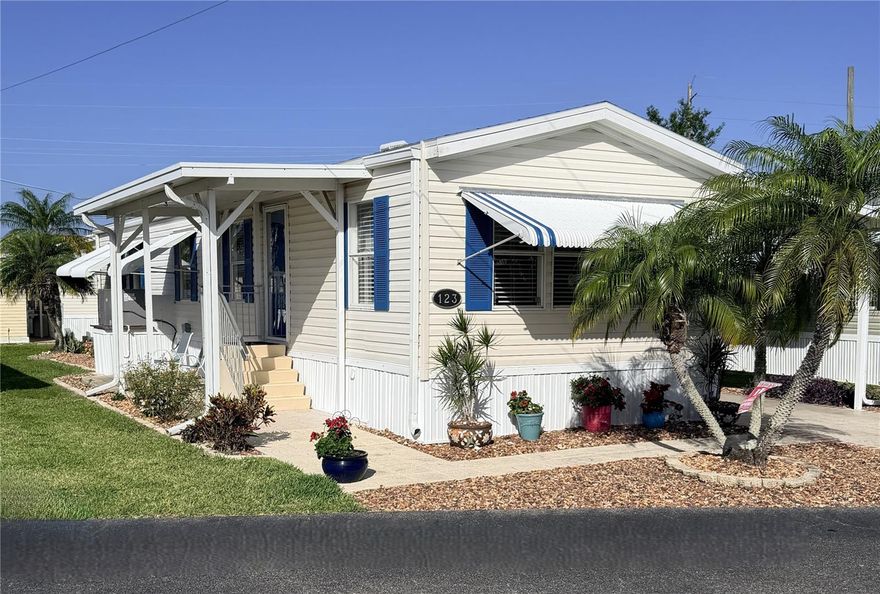 **PLEASE ENJOY THE 3D INTERACTIVE VIRTUAL TOUR ASSOCIATED WITH THIS LISTING – Welcome Home to Punta Gorda’s River Haven Mobile Home Park! This beautifully maintained, turnkey 2-bedroom, 2-bathroom home is fully furnished — including everything in the shed— so you can move in and start enjoying the Florida lifestyle immediately. Step inside to a spacious open floor plan featuring a large kitchen with an adjoining dinette area, fully equipped for cooking from day one. The home is exceptionally clean and thoughtfully maintained, with the added convenience of an indoor washer and dryer. The primary suite includes an updated en-suite bathroom with a walk-in shower, while the guest bathroom has also been tastefully updated and offers both a tub and shower — perfect for visitors. One of the home’s standout features is the expansive lanai, ideal for relaxing or entertaining family and friends while enjoying Florida’s beautiful year-round weather. An on-site shed provides additional storage and comes fully stocked. Located in the welcoming 55+ resident-owned community of River Haven, this property offers a truly maintenance-free lifestyle. Ownership includes the purchase of 10 shares at $1,000 each (handled separately after closing), which are fully refundable upon resale. In addition, River Haven offers many amenities including clubhouse & library, heated pool with screened enclosure, shuffleboard & pickleball courts, Horseshoe pits & picnic areas, Dog park, boat storage & marina with docks and direct access to Charlotte Harbor & the Gulf of Mexico! This is a fantastic opportunity to enjoy comfortable, waterfront living in a vibrant and active community. Schedule your private showing today!