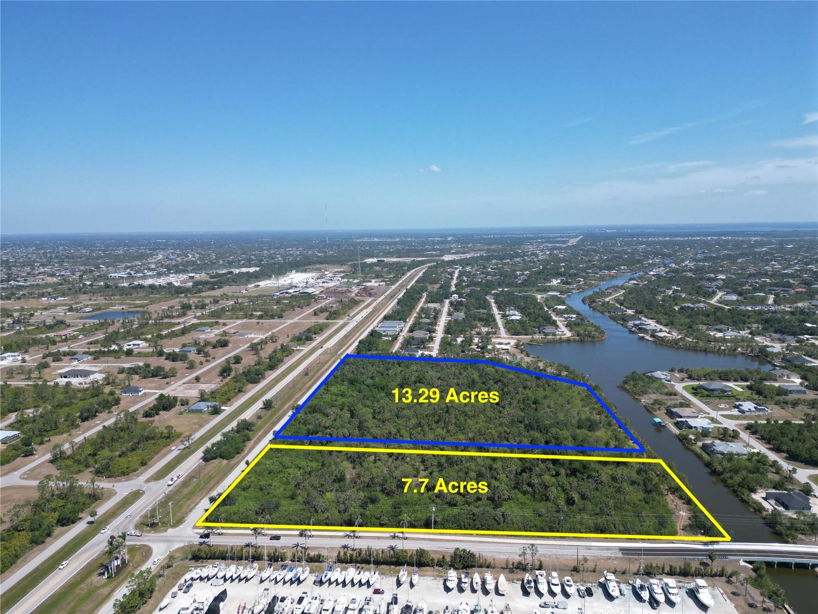Huge Price Reduction 7-21-25 - Owners Want it sold!!! 7.71 Acres of Prime Commercial Land For Sale on the water. The property has access to the Santa Cruz Waterway giving you access to over 50 miles of navigable waterways with access to Charlotte Harbor. Perfect location to provide services to the over 5,000 existing homes in South Gulf Cove that are just looking for someplace to shop, dine and enjoy entertainment. The adjacent 13.29 acres is also for sale from the same owner which gives you almost endless development opportunities. The site is located between two large communities being South Gulf Cove and Rotonda West that consists of over 20,000 homesites combined. All utilities are in place making this a prime location to build. Here are a few of the allowable uses under the current land use - Hotels, Restaurants, Retails Services, Storage and Business Services. The property is located 10 minutes to Boca Grande Island, Placida and Englewood. New Home Construction has been booming the last few years in the area which has created a huge demand for Commercial Services. Bring Offers, motivated seller.