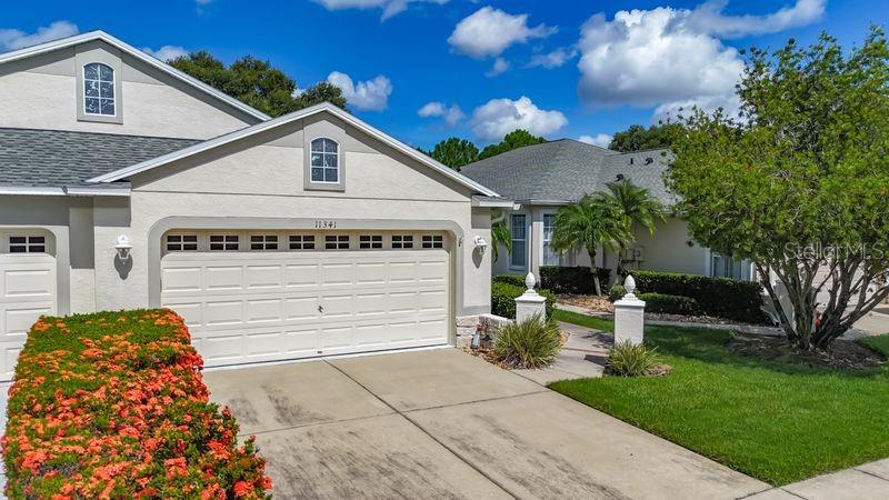Super cute and clean 2bd, 2ba, plus private office space with 2 car garage Villa. Ready for move in. Located in Panther Trace community where you have access to all community amenities plus private pool for only Villa residents on Cambray Creek Loop.
This home has ceramic tile in all wet areas and laminate vinyl plank throughout the rest of the home. Soft neutral colors throughout. Large eat in kitchen with counter bar and all appliances included plus gas range. Full size washer and dryer also included and located in separate laundry room. HUGE screened in lanai for those who love the outdoors or entertaining. Master bedroom easily accommodates a king size bed; master bathroom has double vanity, walk in shower, separate water closet plus California walk in closet for better storage. Easy to show, call today to view this beautiful home.