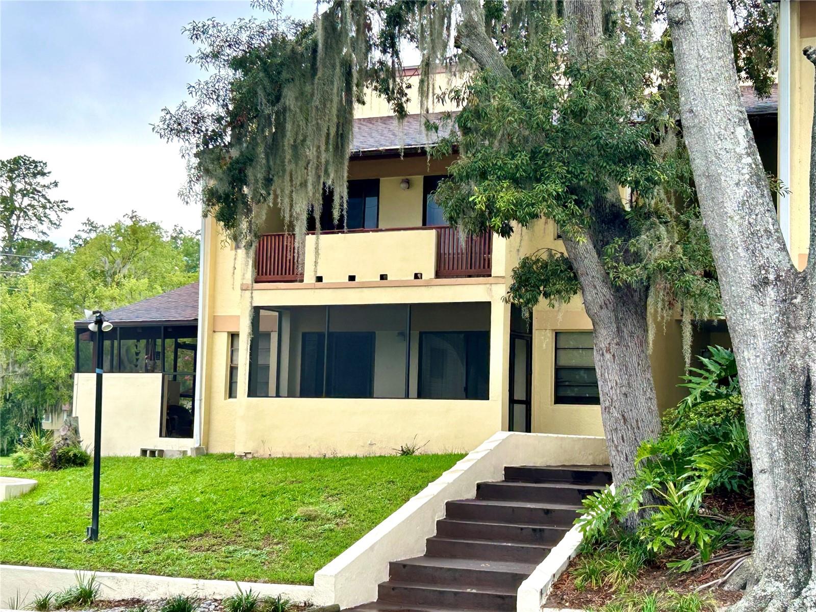 Welcome to this beautifully situated 1-bedroom, 1-bath condo located on the ground floor corner unit in the highly sought-after SE Ocala
area. This charming home features a spacious living area with vinyl flooring in the main living and dining spaces. Just imagine your furniture and decor in this space. The oversized bedroom provides room for relaxation. The bedroom has 2 sliding doors that can access both screened porches. Where you can enjoy your morning coffee or unwind in evening after a long day. This space can provide peaceful outdoor living year round.The tile bathroom has newer vanity and tub for easy upkeep. This unit has lots of natural light to enjoy. Whether you're a first-time homebuyer or an investor, this condo offers great potential in a fantastic location close to shopping, dining, and medical services. Don’t miss your chance to own a great unit in a prime Ocala location!