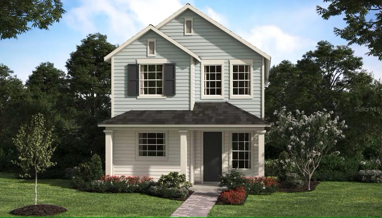 Under Construction. Discover the perfect blend of comfort and style in the Splendor plan, nestled on a beautiful homesite with no rear neighbors for added privacy. This thoughtfully designed home, with 9'4" first floor ceilings, boasts an open-concept layout with a spacious Great Room that flows seamlessly to a covered Porch—ideal for entertaining or enjoying the outdoors. The first floor showcases elegant tile flooring throughout the main living areas, while window blinds are included throughout for convenience. The well-appointed Kitchen impresses with 42" cabinets, stone countertops, tile backsplash, center island, and stainless steel appliances. Upstairs, a versatile loft provides extra space for relaxing or gathering. The Primary Suite features a luxurious ensuite Bath with a large walk-in closet, adult-height dual-sink vanity, and a sleek frameless glass shower enclosure—offering both function and sophistication. Outdoor recreation is all around with a variety of multi-use trails, including Cross Florida, River-to Sea Loop and Spring-to Spring Trail with Gemini Springs Park right next door. Spring Walk at the Junction is conveniently located with easy access to 1-4, Central Florida Greenway, the new Wekiva Parkway, and DeBary SunRail station.