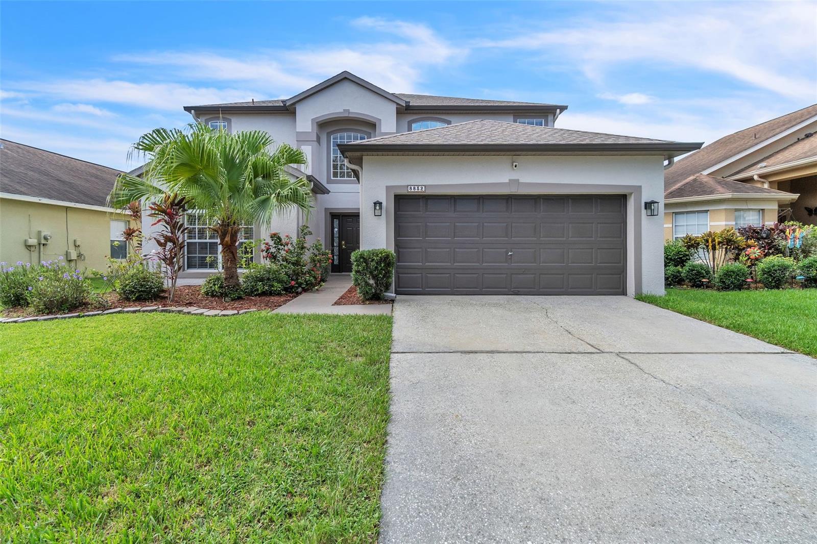Welcome to 8832 Palisades Beach Avenue, an impeccably maintained 5-bedroom, 3-bathroom single-family home located in the highly sought-after Vista Lakes Village community in East Orlando. This move-in ready residence offers 2,672 sqft of open and functional living space. Enjoy a spacious split floor plan featuring a formal living and dining area, a large family room, and a well-appointed kitchen with solid surface countertops, ample cabinet storage, and a breakfast bar. The primary suite boasts a generous walk-in closet and an en-suite bath with dual vanities, a soaking tub, and separate shower. Four additional bedrooms provide flexibility for guests, a home office, or hobbies. Step outside to a lanai overlooking a fully fenced backyard, ideal for outdoor relaxation and entertaining. Vista Lakes is a master planned community offering resort-style amenities including a clubhouse, pool, fitness center, tennis courts, walking trails, and parks. Located just minutes from Orlando International Airport, Lake Nona Medical City, 417/528 expressways, shopping, dining, and more. Don’t miss this opportunity, schedule your private showing today!