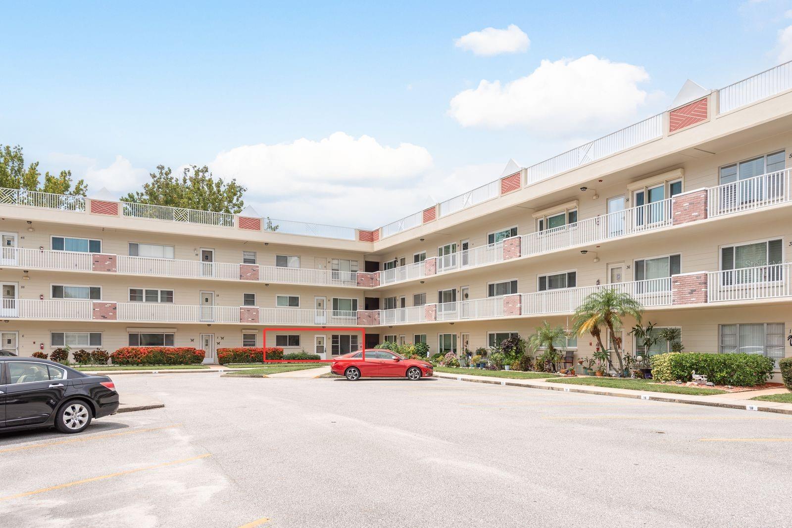 Welcome to this beautifully updated 2-bedroom, 2-bathroom first-floor, corner unit located in the vibrant 55+ gated community of On Top of the World! With a 2024 AC, 2022 water heater, and brand-new wood-look vinyl flooring throughout, this move-in-ready condo offers comfort and convenience in one of Clearwater’s most active adult communities. The brand-new stainless steel kitchen appliances, updated backsplash, and separate pantry make the kitchen both functional and modern, flowing seamlessly into the dining room. Both bedrooms feature ceiling fans, while the primary suite boasts an updated en suite bathroom with a refreshed shower, vanity, light fixture, and medicine cabinet, plus an extra-long closet for added storage. The guest bathroom also shines with a new vanity, mirror, light fixture, and medicine cabinet. Step out through the back door to your patio, perfect for enjoying morning coffee or Florida evenings. Living in On Top of the World means access to a clubhouse packed with amenities - billiards, library, fitness center, swimming pool, tennis courts, shuffleboard, pickleball, two golf courses (18-hole and 9-hole), dog park, and countless clubs and social activities. Centrally located just a short drive to the Gulf beaches, shopping centers, banks, and dining options - this is Florida retirement living at its best. Don’t miss this beautiful opportunity!