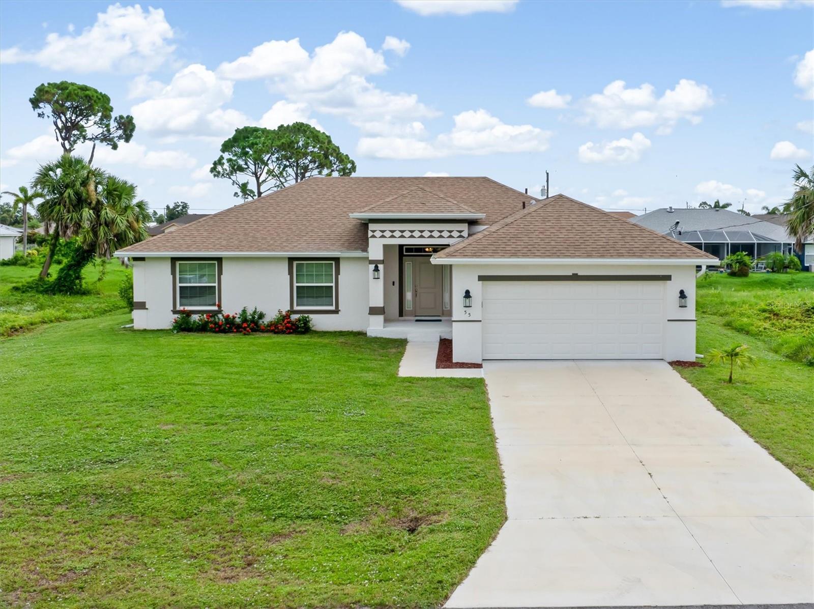 This beautiful home is loaded with luxury touches at an affordable price! Situated in the desirable deed restricted community of Rotonda West, this location is great for anyone seeking a suburban feel, while still maintaining unparalleled access to beaches, golfing, and entertainment. Nestled neatly between the stunning sands of Boca Grande and the Calm Waters of the Gulf of Mexico, this impeccably maintained property is perfect for snowbirds and families alike. Vaulted ceilings enhance the open feel of the living space, the 4 spacious bedrooms allow for versatile configuration options, and the large covered rear porch is the perfect setting for either relaxing or entertaining while enjoying the Florida weather. Beautiful wood tile flooring, a tray ceiling in the owners suite, an ample primary bath, and solid stone countertops/vanities, are just some of the little touches that elevate this property above the rest. Bonus features include a tasteful covered entryway and recently epoxied garage. Schedule your showing today!