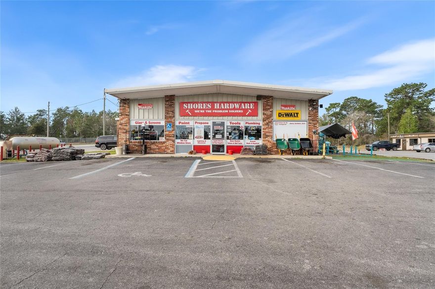 Thriving Hardware Store with Lucrative Income Streams in Booming Silver Spring Shores!

This is your chance to own a well-established, high-demand hardware store in one of the fastest-growing areas of Silver Spring Shores! With a strong customer base and a reputation for reliability, this thriving business is perfectly positioned for continued success. As the community experiences rapid expansion and development, the potential for growth is limitless.

Beyond the profitable hardware store, this 5,000+ sq. ft. commercial property offers multiple income-generating opportunities. Two rentable sections in the back provide steady lease revenue, while an existing motorcycle shop currently occupies an additional leased space. The property also includes on-site storage and a warehouse, ensuring organized inventory management. A private office, kitchen, and conference room add to the functionality of this versatile space.

Additionally, the expansive lot serves as a semi-truck parking rental, generating even more income. With designated spaces leased out for truck parking, this property delivers an extra revenue stream on top of its already profitable operations.

This is an incredible investment opportunity with flexible ownership options—purchase just the business or acquire the entire real estate package. Plus, seller financing is available with a strong down payment, making ownership more accessible than ever. Don’t miss out on this rare chance to own a successful business and income-producing property in a thriving market. Contact us today to schedule a private showing!