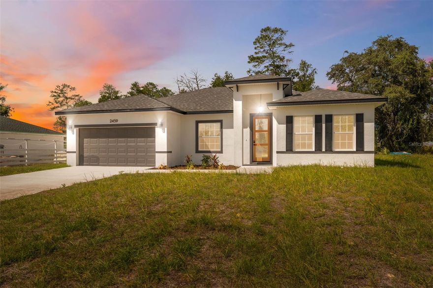 Modern New Construction Home in Prime Ocala Location
Discover this stunning new construction home in the heart of Ocala, combining modern design with everyday comfort. Featuring 4 spacious bedrooms and 2 full bathrooms, this residence offers an ideal layout for families or those who love to entertain. The primary suite includes a luxurious walk-in closet, while the additional bedrooms feature built-in closets for ample storage.
The open-concept floorplan creates a seamless flow between the living room and dining area, both filled with natural light and enhanced by sliding glass doors, perfect for relaxing or hosting gatherings year-round. The elegant kitchen showcases solid wood cabinets, stone countertops, and modern appliances—a beautiful and functional space for cooking and connection.
A 2-car attached garage provides convenience and extra storage, while the home’s location adds tremendous value—situated near a main road for easy commuting and close to top-rated schools, shopping, and dining options.
This home offers a blend of style, functionality, and location—an ideal choice for those seeking a fresh start in one of Ocala’s most desirable areas.