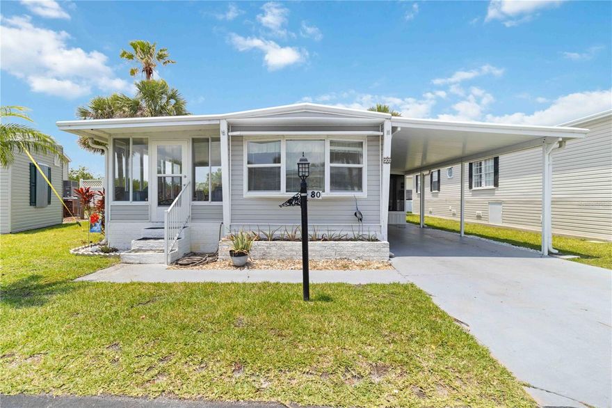 Step into the epitome of coastal charm and comfort with this completely renovated, turnkey 674-square-foot 1973 manufactured home, nestled in the desirable 55+ waterfront community of Eagle Point in Punta Gorda, Florida. Every detail of this singlewide has been thoughtfully updated, from the waterproof laminate flooring that flows throughout to the soft-close cabinetry and gleaming new stainless-steel appliances in the stylish kitchen—complete with a central island for added storage and seating. The spacious primary bedroom offers ample closet space, while the beautifully remodeled bathroom features a sleek walk-in shower.

Enjoy the seamless flow of the open-concept great room into the Florida room, where peaceful views of mangroves and the lake create a serene backdrop for relaxing or entertaining. This home has been upgraded with a brand-new AC in 2024, a roof just eight years young with a lifetime warranty, a newer water heater (2021), and a refreshed vapor barrier with sprayed-in foam insulation for year-round comfort.

Located within a resident-owned co-op, ownership requires a minimum of five shares ($1,000 each), with the option to purchase up to 20 shares—offering flexibility and potential for lower HOA fees. Eagle Point is a pet-friendly community that welcomes two pets up to 30 lbs. Residents enjoy a vibrant lifestyle with amenities including a heated community pool, scenic pond, shuffleboard courts, boat storage, and regular community events. Just a short drive from historic downtown Punta Gorda, with its renowned dining, boutique shopping, entertainment, and golf, this location also offers easy access to I-75 for quick trips north to Sarasota/Tampa or south to Fort Myers.

Don’t miss your chance to own a piece of paradise—schedule your private showing today.