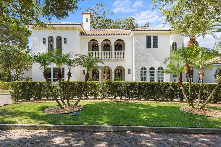 Stunning Mediterranean Estate in the Heart of Winter Park. Custom built and crafted in 2008 this home leaves no detail left out and is exquisite throughout. Plus a motor court with four car garage spaces.  Offering an expansive 5,700 + SF interior the home boasts formal living and dining rooms, a chef’s kitchen that is open to the family/great room, a first floor master retreat and home office, and 4 large and private guest bedrooms. Throughout the interior you’ll find high, beam ceilings, crown moldings, lots of natural light, and Spanish tile floors. Open the French doors off the living areas and step outside onto the covered lanai that overlooks the detached cabana and resort-inspired pool and spa surrounded by meticulous landscaping and flower beds. Back inside enjoy a little rest and relaxation from the comfort of the master bedrooms complete with a luxurious spa bath and very large walk-in closet. Upstairs you’ll find a bonus/game room with walkout balcony as well as four en-suite bedrooms. Recent improvements include fresh interior paint, updated bathroom vanities, new light fixtures, and more.  Located in one of Winter Park’s most desired communities this home is walking distance to Lake Mizell and just minutes to Park Avenue and Rollins College as well as the nearby Advent Health Winter Park campus. Zoned for A-rated public schools and convenient to top-rated private schools.