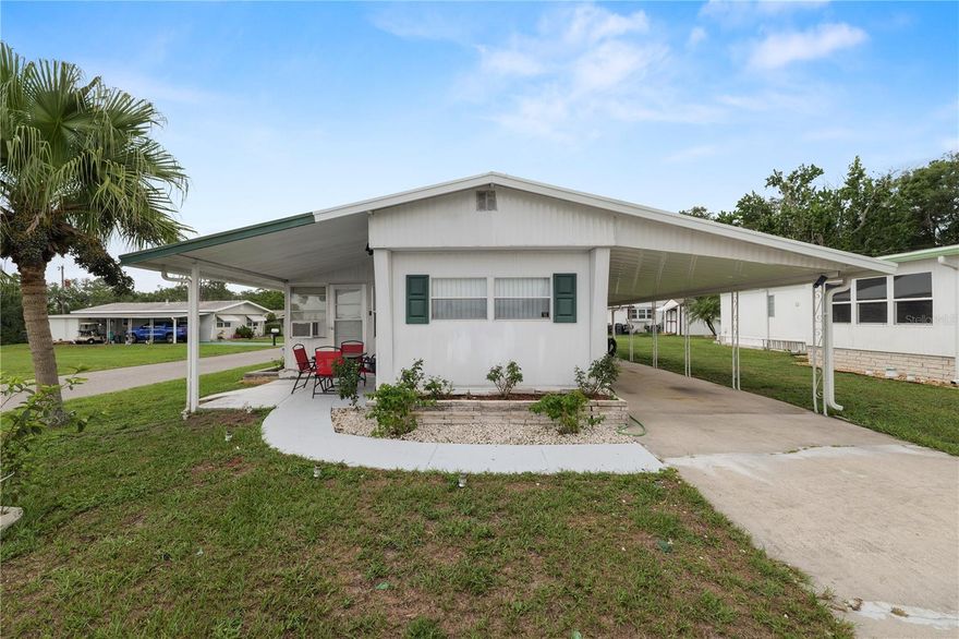 Welcome to your 2 bedroom 1.5 bathroom home in the Skyview Estates community located in a 55+ community, conveniently in Lakeland. This home offers a lake view from your 30 X 10 Florida room. The roof was replaced in 2024. The AC was replaced in 2019 and all new duct work was done in 2024, and the whole home has new wiring and has been re-piped through out with PVC piping. New laminate and linoleum flooring installed in 2018. This split bedroom home has a large eat-in kitchen, with plenty of cabinet and countertop space. The kitchen also opens up to your living area. The bedrooms are generously sized, offering plenty of space to spread out. Outside you'll find a large storage shed as well as an extra large carport with space to park two cars. There is a covered front porch area, the perfect spot to enjoy your morning coffee. Enjoy access to the neighborhood clubhouse, fishing in Blue Lake from the community dock as well as walking trails around Blue Lake. Schedule your private showing today!
