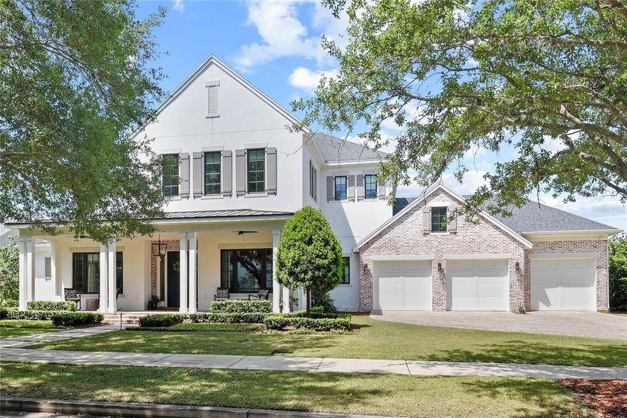 Welcome to Baldwin Park luxury living at its finest in this stunning Custom-built home by Carmen Dominguez, designed by renowned architect Brown + Company Architecture, Inc., and exquisitely appointed by PB Interiors. Boasting over 5,100 square feet of meticulously crafted living space, this masterpiece offers the epitome of comfort and sophistication. Step inside to discover a seamless blend of elegance and functionality, featuring 5 bedrooms (all en-suite), 5.5 bathrooms, and a wealth of premium amenities. Primary Bedroom suite and in-law suite conveniently located on the first floor. Enjoy the tranquility of the preserve and water landscapes from one of the best streets in this prestigious neighborhood. Take leisurely strolls along the walking trail, surrounded by lush greenery on your oversized .34-acre oasis. Constructed with superior quality in mind, this home showcases block/spray foam construction and a shingle and metal roof for design, durability and energy efficiency. Experience smart living with CAT-6 technology and selective Apple Homekit Accessories, alongside automatic/power shades in the family room and master bedroom for added convenience. Indulge in resort-style outdoor living with a saltwater pool, heated spa, and travertine paver surround, complemented by a summer kitchen, outdoor patio/porch, remote phantom screens and brick surround gas fireplace - perfect for entertaining year-round. Inside, the gourmet kitchen is a chef's dream, featuring Miele appliances, custom designed inset cabinets, separate refrigerator and freezer and beautiful Quartz countertops and a massive entertaining island. Retreat to the luxurious primary suite offering a large privacy shower, dual sinks, soaking tub, and a spacious walk-in closet with custom cabinetry, shelving and dream vanity. Additional highlights include a downstairs office (gorgeous built-ins and window seat with storage) marble inlay floors in foyer and powder bath. Upstairs you will find 3 bedrooms with distinctive views, each with private bathrooms. Family loft wired for surround sound/theater, and a three-car garage with epoxy-finished floors and Gladiator-branded storage system. This home additionally features a whole house water softener and filtration system and sprinkler fire suppression system. With meticulous attention to detail and unparalleled craftsmanship throughout, this home offers a lifestyle of luxury and comfort. Storage spaces are abundant throughout home + additional 600 sq ft attic space. Residents of Baldwin Park enjoy exclusive amenities such as neighborhood pools, parks, playgrounds, a walking trail around Lake Baldwin, Cady Way Trail, dining and shops! Great schools- Baldwin Park Elem, Glenridge and WPHS. Location to be envied- Walk to town, Blue Jacket Park, baseball fields and parks!More details to share. Please request Feature List. Don't miss the opportunity to make it yours!<div style="padding:56.25% 0 0 0;position:relative;"><iframe src="https://my.matterport.com/show/?m=DtYHtVSu1uz&mls=1" frameborder="0" allow="autoplay; fullscreen" allowfullscreen style="position:absolute;top:0;left:0;width:100%;height:100%;"></iframe></div>