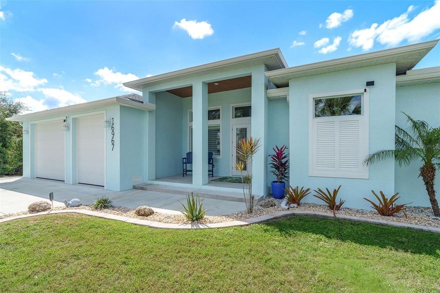 Welcome to a stunning coastal retreat built in 2022, where exceptional craftsmanship, thoughtful design, and true waterfront living come together to create a one-of-a-kind, resort-style home. Perfectly positioned on a deep-water canal with direct access to the Peace River, Charlotte Harbor, and the Gulf of America, this home delivers the lifestyle most only dream about.
From the moment you arrive, the hip roof, Synergy wood ceilings on the front porch, and keyless entry set the tone for refined coastal elegance. Inside, soaring 12-foot ceilings in the main living areas and 10-foot ceilings in bedrooms and baths, paired with 8-foot solid core doors, create an open yet substantial feel throughout. Impact-resistant doors and windows, spray foam insulation (covering the entire home, porch, and lanai), and energy-efficient systems ensure comfort, durability, and peace of mind.
The interior is beautifully appointed with Coretec luxury vinyl plank flooring in main living areas, travertine in baths and laundry, and tray ceilings in both the great room and primary suite. The gourmet kitchen features Samsung stainless steel appliances, including an induction cooktop and oven/microwave combo, quartz countertops, 42” all-wood cabinetry with dovetail joints and soft-close doors, and a walk-in pantry with shelving and quartz counters. Floor outlets in the great room, ceiling fans in every room, and a whole-house antenna tucked into the attic add thoughtful convenience.
The primary suite is a true sanctuary, offering custom his-and-her walk-in closets, a spa-inspired bath with quartzite countertops, dual vanities with outlets, an extra-large walk-in shower, and a luxurious soaking tub.
Outdoor living is nothing short of spectacular. The extra-large lanai (12’8” deep x 44’ wide) features an electric sunshade, full outdoor kitchen with bar, and overlooks a heated saltwater fiberglass pool and spa with LED lighting, all controlled via app automation. A dedicated pool storage area, outdoor shower, paver pool deck, fenced yard, and side storage corral complete the space.
For boating and waterfront enthusiasts, the property is unparalleled:
• 12’ x 54’ composite dock with electric, water, fish cleaning station, and aluminum ladder
• 10,000 lb. boat lift
• 12’ x 23’ tiki hut with electric, speakers, and ceiling fans
• 80’ seawall
• Double kayak rack and green fishing light
• Deep, 100’-wide canal with sailboat access and an easy, scenic ride to the harbor (approximately 30 minutes)
Set on a quiet cul-de-sac with complete privacy in the rear, the home backs to a non-buildable preserve where wildlife abounds—eagles and countless bird species, bobcats, otters, dolphins, manatees, turtles, and more. Fishing off the dock is excellent, and the sunsets—visible just beyond the rear lanai—are absolutely breathtaking.
The extra-deep three-car garage (25’4”) features 10’ insulated, impact-resistant doors, an ice maker, chest freezer, ceiling storage rack, and a hybrid hot water heater that improves energy efficiency while keeping the garage cooler in summer. A 50-amp generator hookup adds another layer of preparedness.
Additional details include negotiable furnishings, with boat and jet skis available for purchase (floating dock included with jet skis).
This home was thoughtfully designed and built to feel like living on vacation every single day—a rare opportunity to own a truly exceptional waterfront residence where luxury, privacy, and adventure meet.